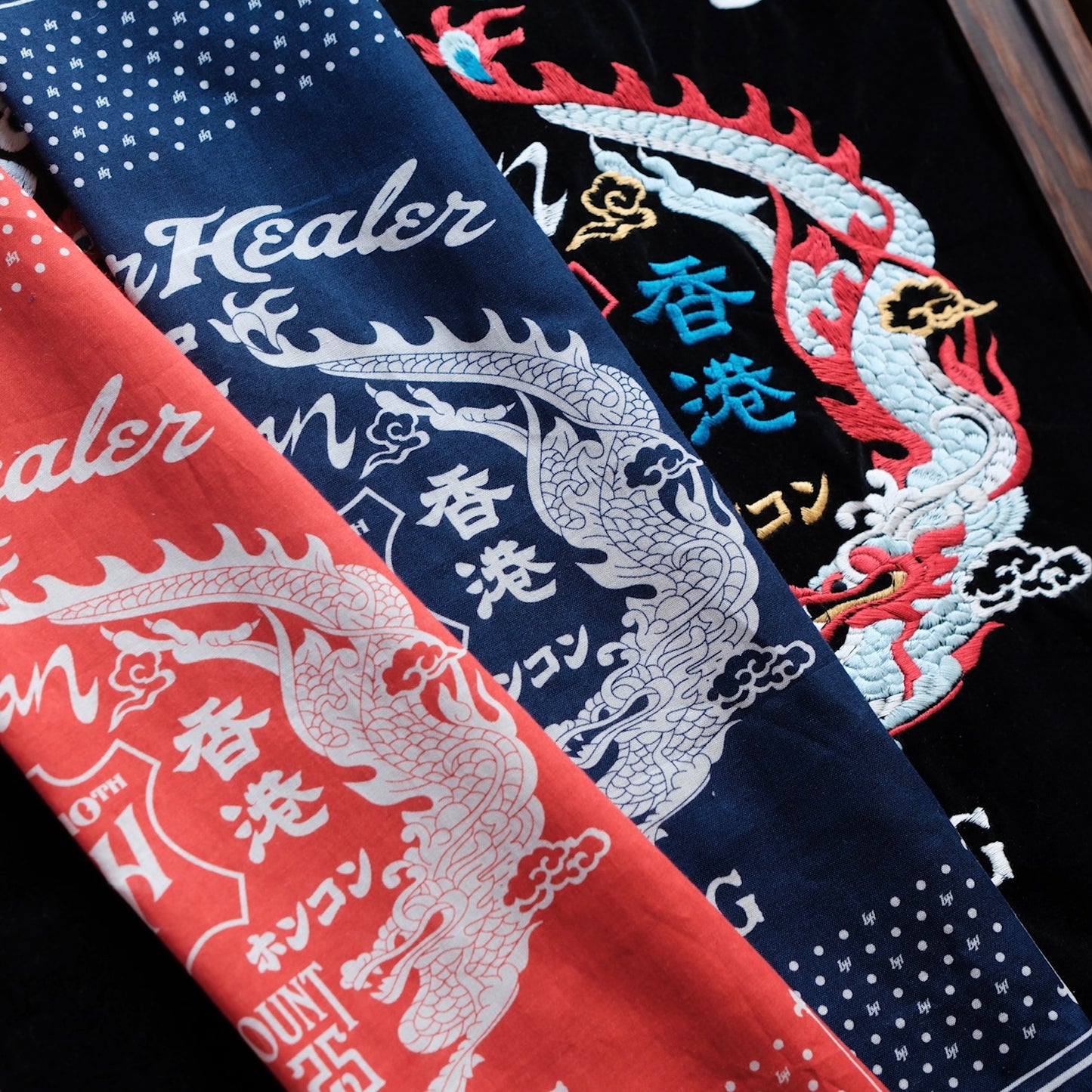 LEATHER HEALER x FULL COUNT Dragon & Phoenix Bandana (LH 10th Anniversary Limited Edition)