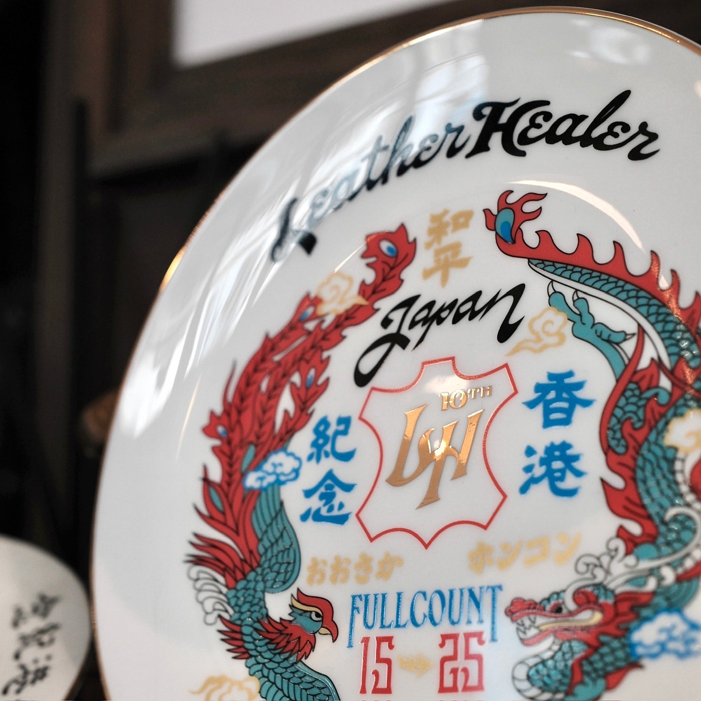 LEATHER HEALER x FULL COUNT Dragon & Phoenix Souvenir Jacket & Souvenir Porcelain Plate Set (LH 10th Anniversary Limited Edition)