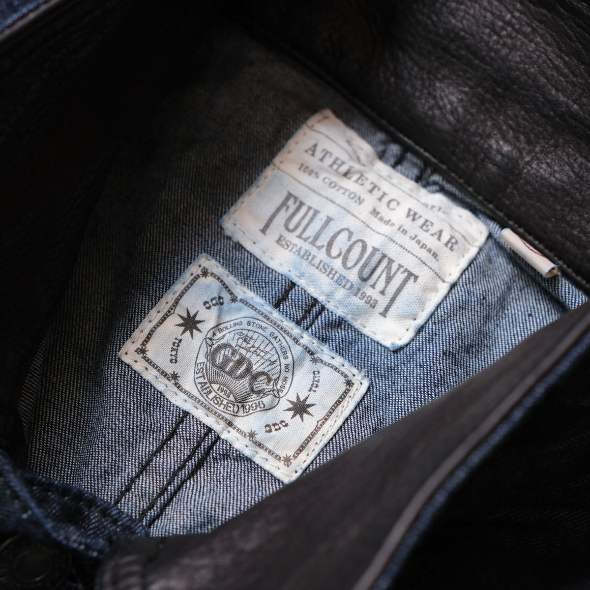 FULL COUNT Leather Collar Denim Chore Jacket