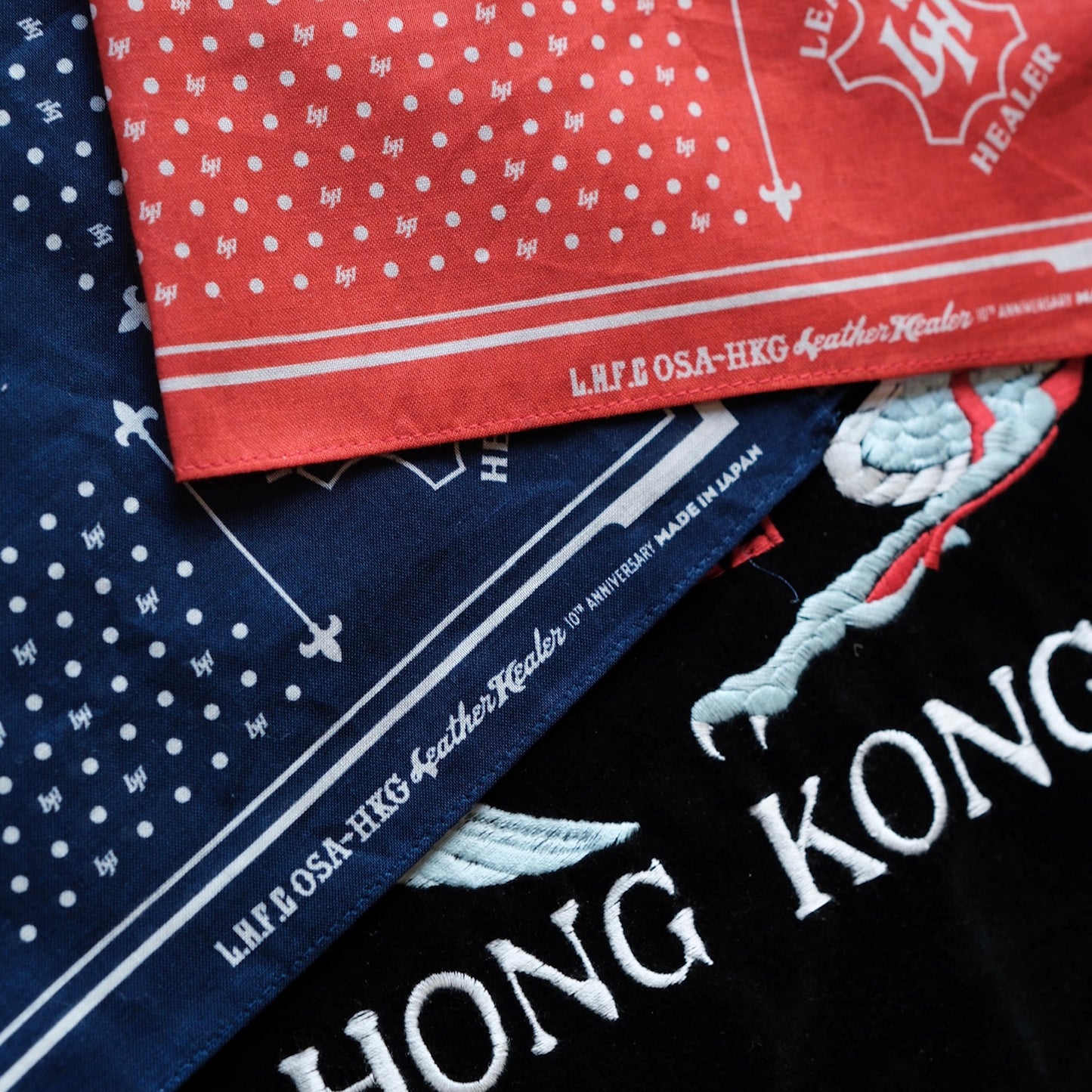 LEATHER HEALER x FULL COUNT Dragon & Phoenix Bandana (LH 10th Anniversary Limited Edition)