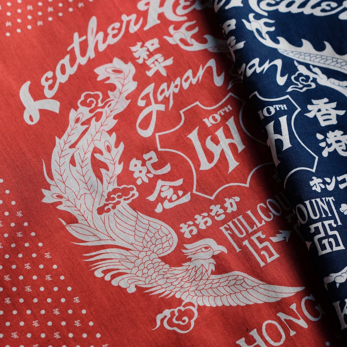 LEATHER HEALER x FULL COUNT Dragon & Phoenix Bandana (LH 10th Anniversary Limited Edition)
