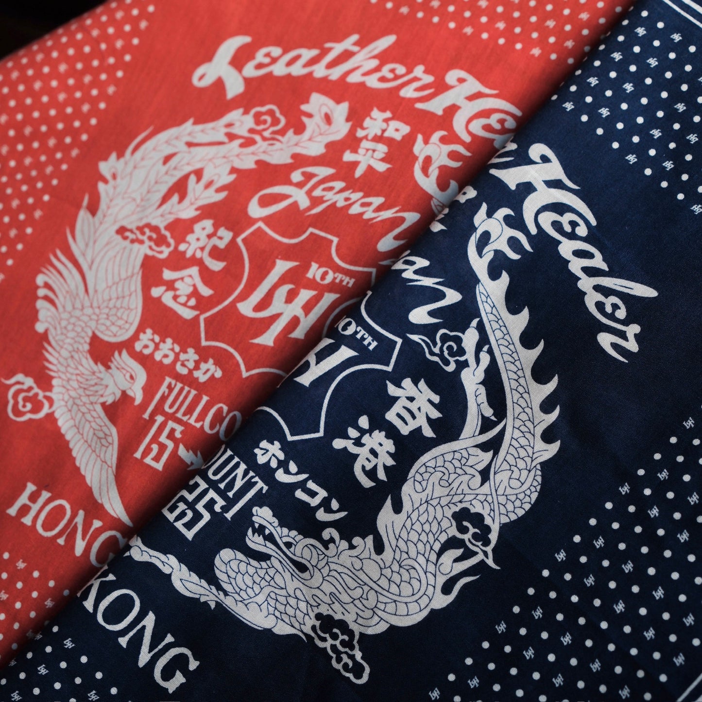 LEATHER HEALER x FULL COUNT Dragon & Phoenix Bandana (LH 10th Anniversary Limited Edition)