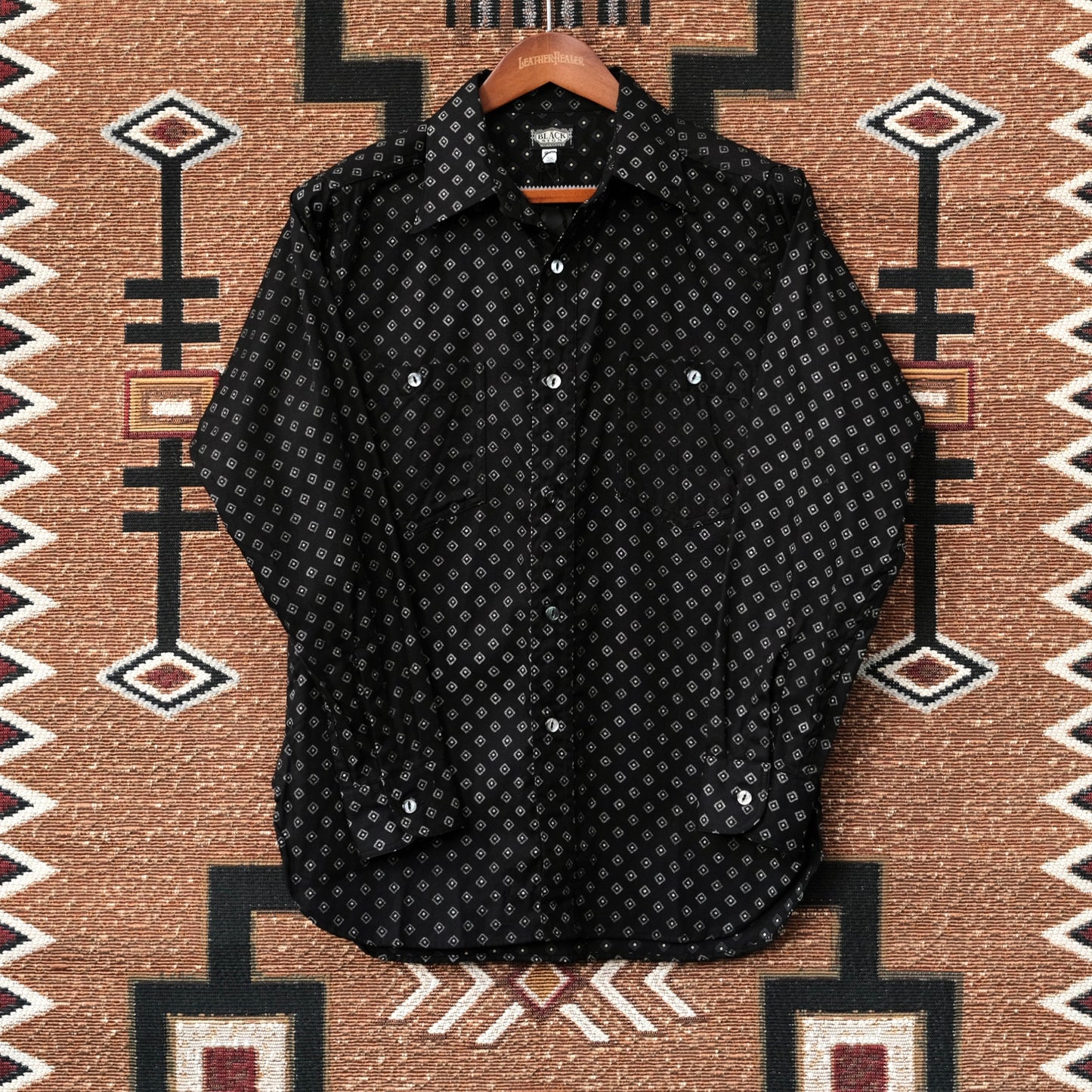 BLACK SIGN Micro Herringbone Dobby Fine Open Pocket Work Shirt