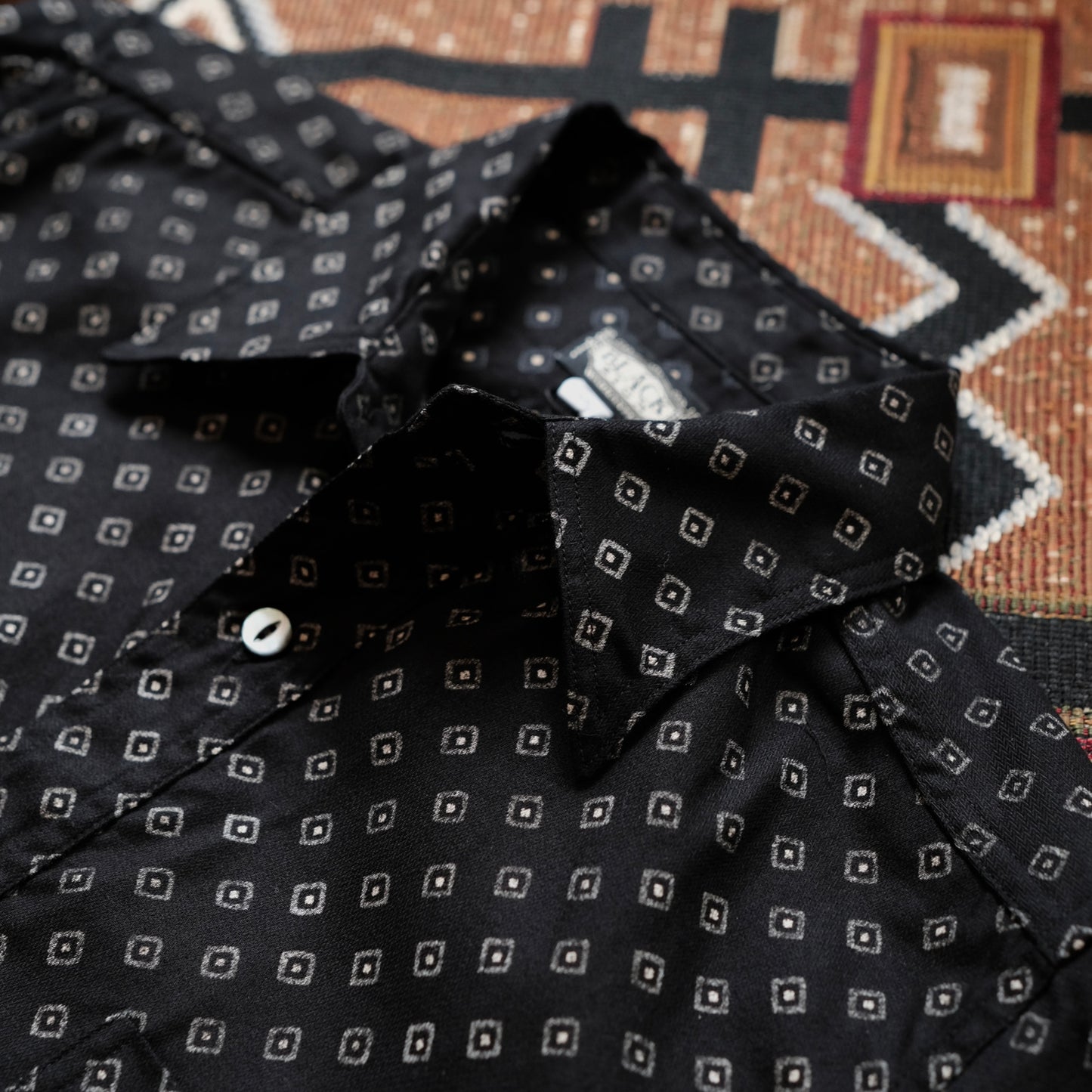 BLACK SIGN Micro Herringbone Dobby Fine Open Pocket Work Shirt