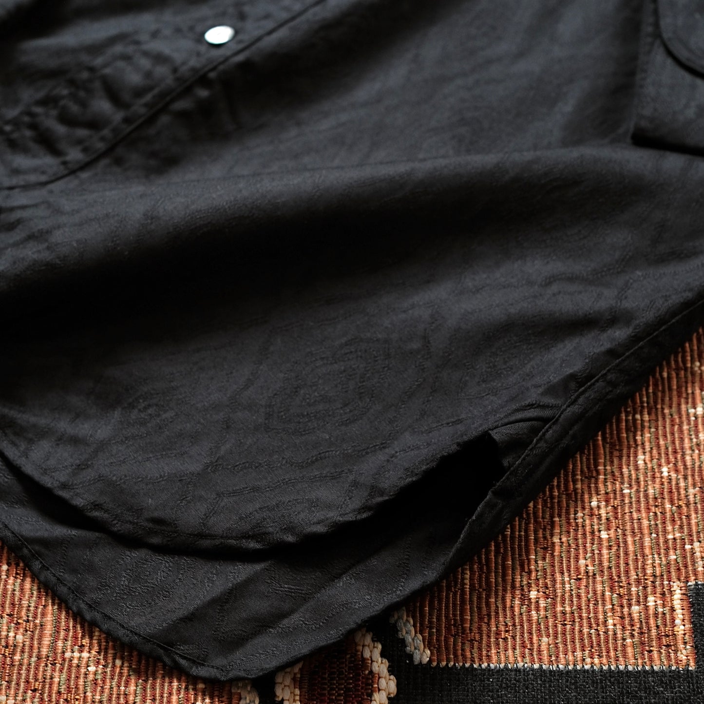 BLACK SIGN Persian Pattern Jacquard Open Pocket Work Shirt