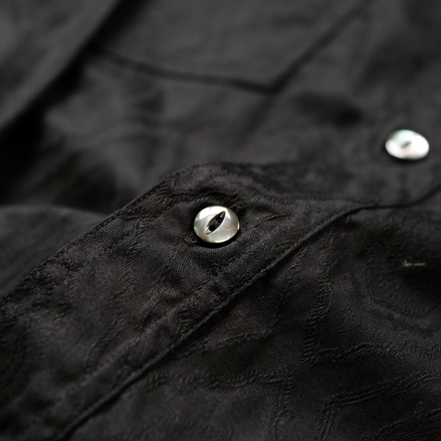 BLACK SIGN Persian Pattern Jacquard Open Pocket Work Shirt