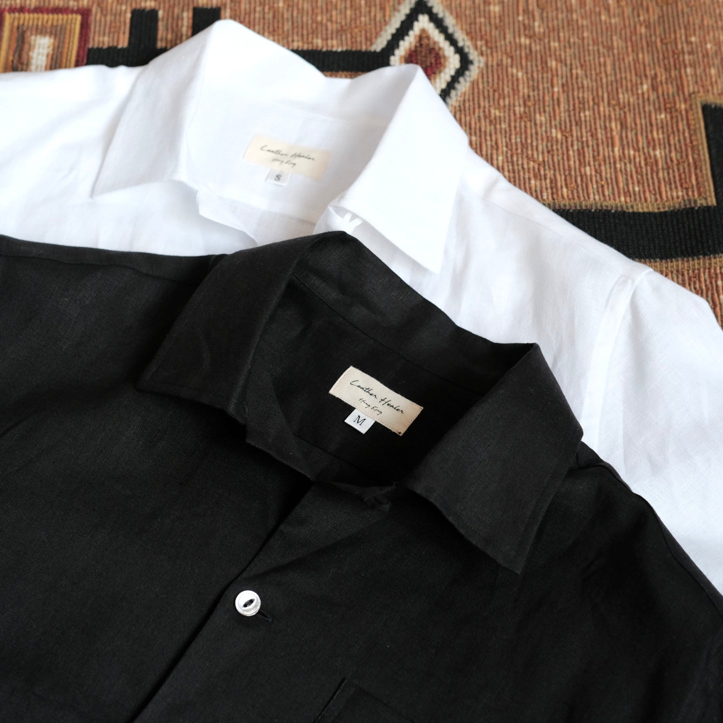 Leather Healer Linen S/S Open Collar Shirt