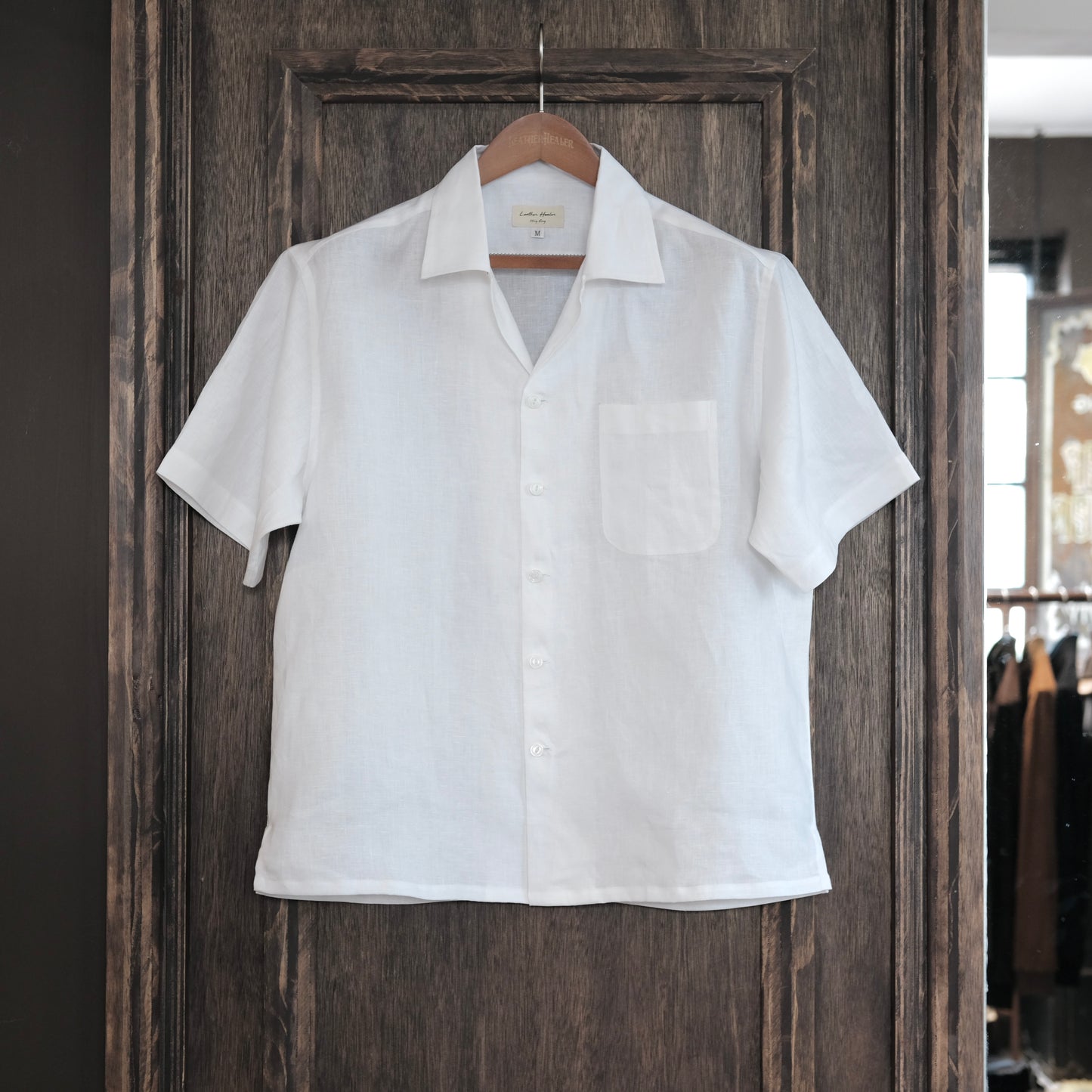 Leather Healer Linen S/S Open Collar Shirt