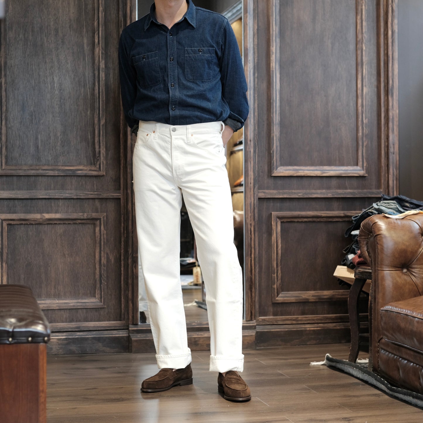 FULL COUNT Chambray Work Shirt