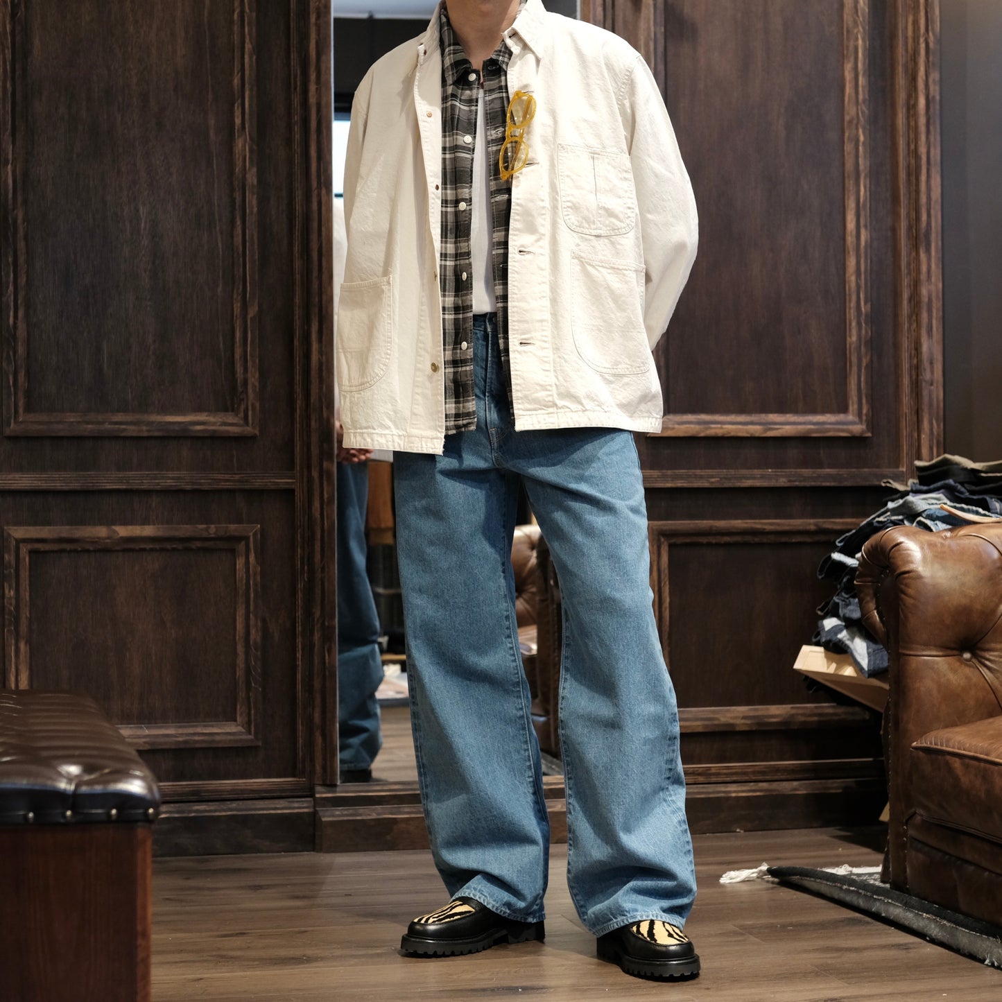 HAND ROOM Baggy Fit 5 Pockets Jeans (Bio Fade)