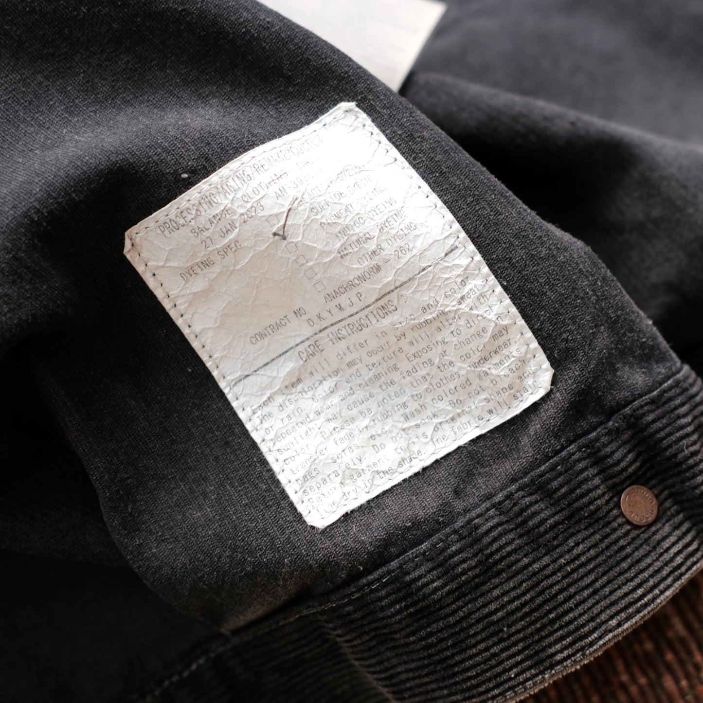ANACHRONORM Sulfur Dyed Corduroy Front Tuck Jacket