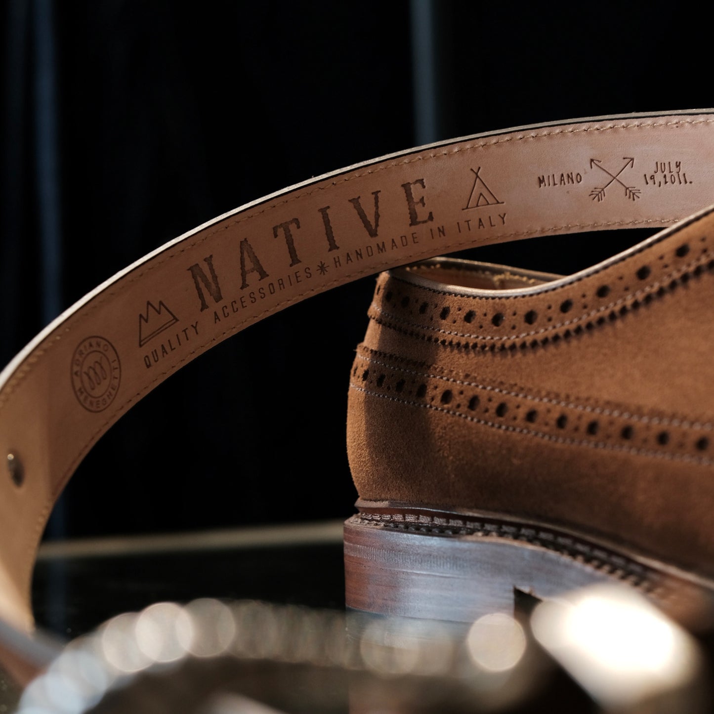 Adriano Meneghetti Apache Suede Leather Belt