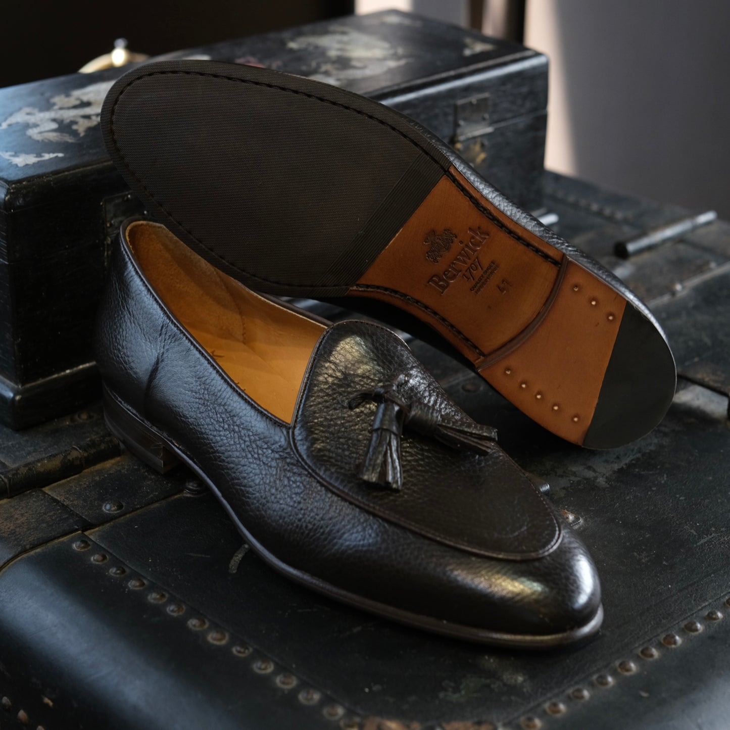 Berwick1707 Deerskin Belgian Tassel Loafer (4951)