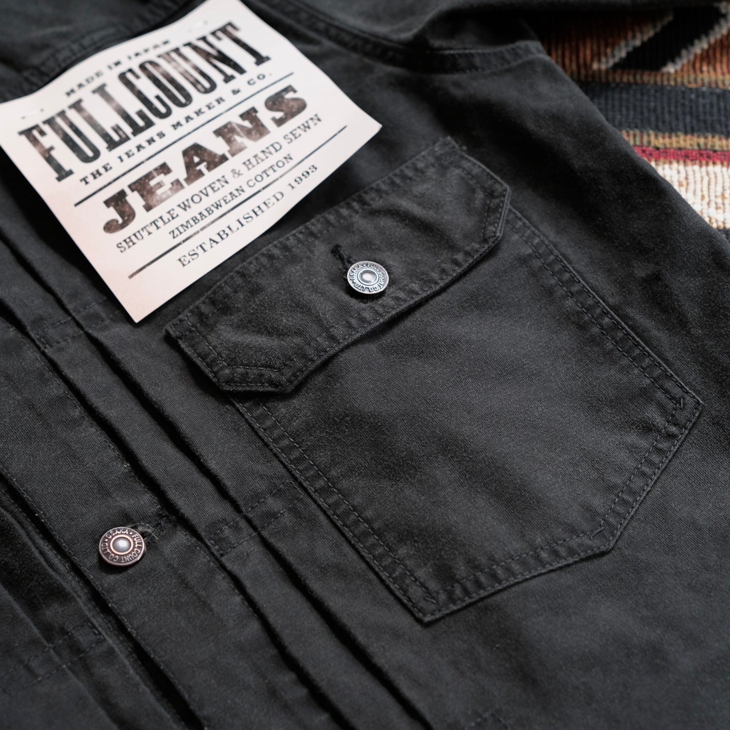 FULL COUNT Type 1 Black Dobby Cloth Jacket (2107)