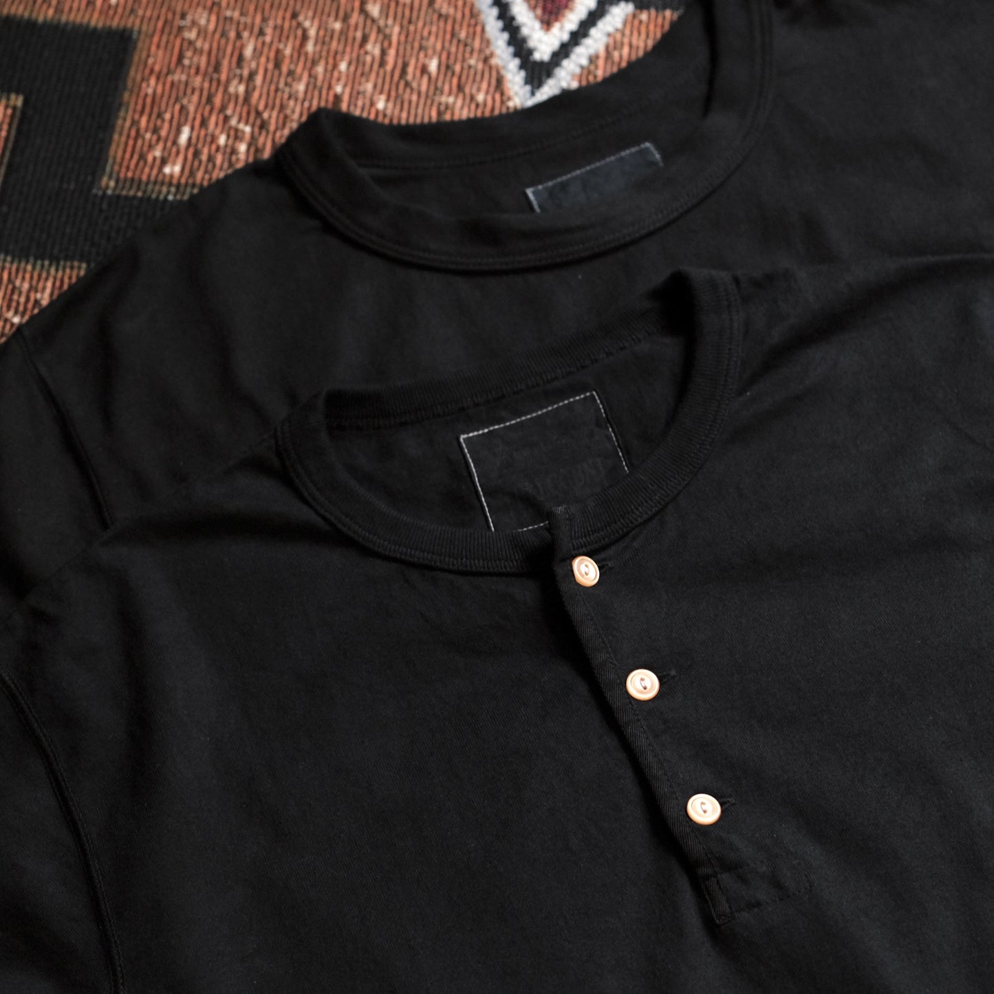 FULL COUNT Flat Seam Heavyweight Henley T-Shirt (LH Exclusive)