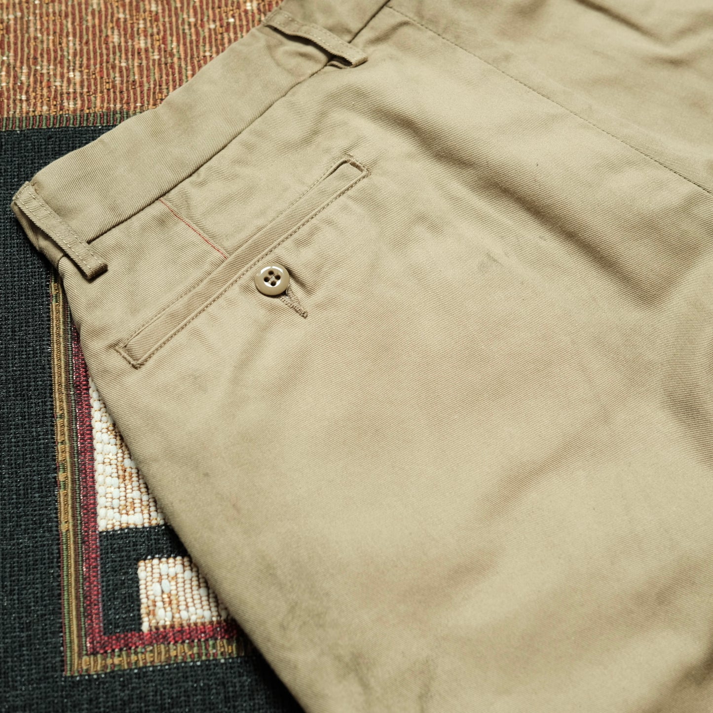 ANACHRONORM Painted No Tuck Wide Chino Trousers