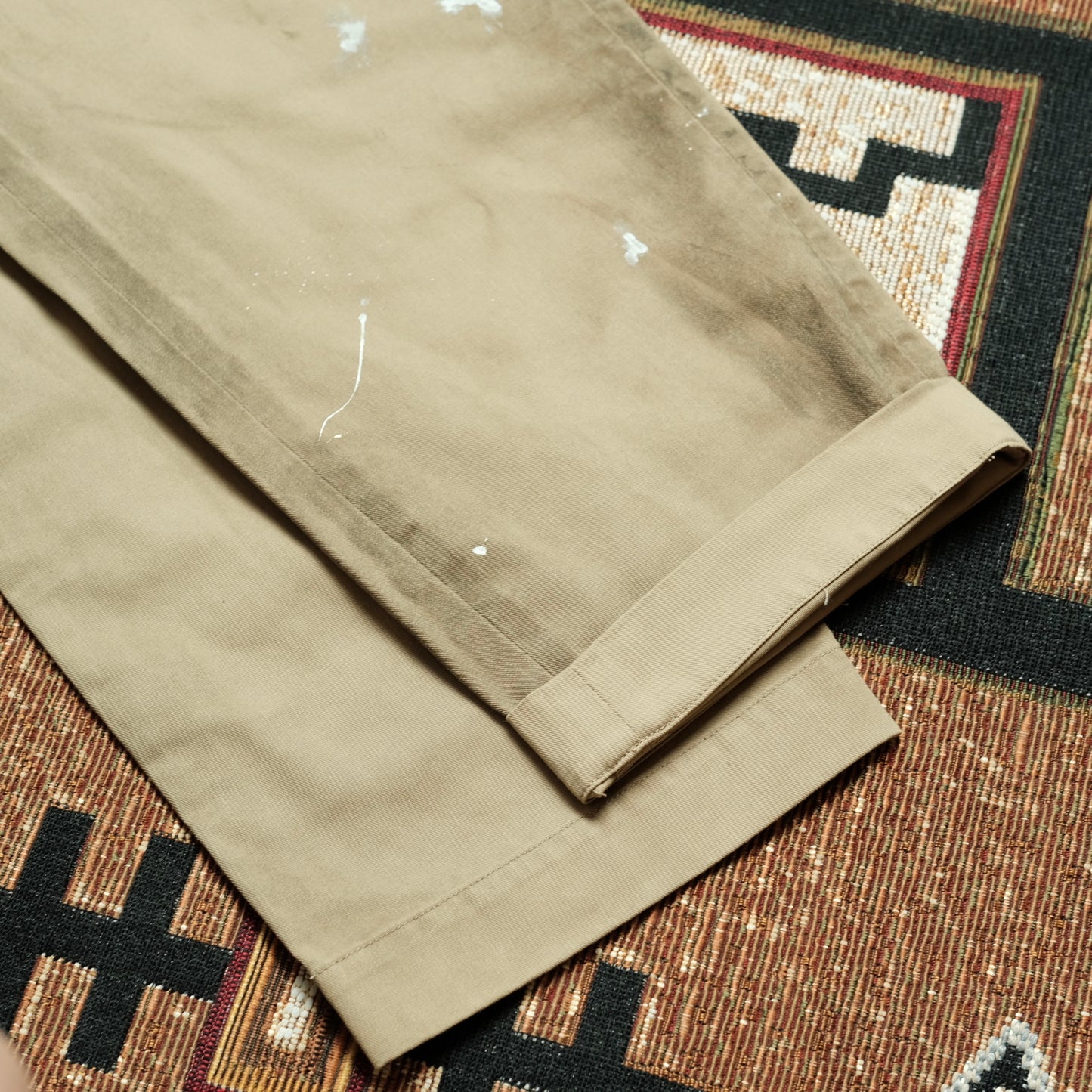 ANACHRONORM Painted No Tuck Wide Chino Trousers