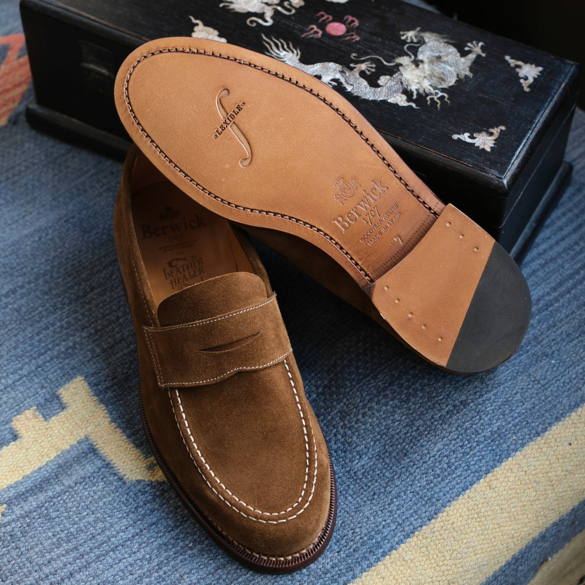 Berwick1707 Snuff Suede Penny Loafer (5687)