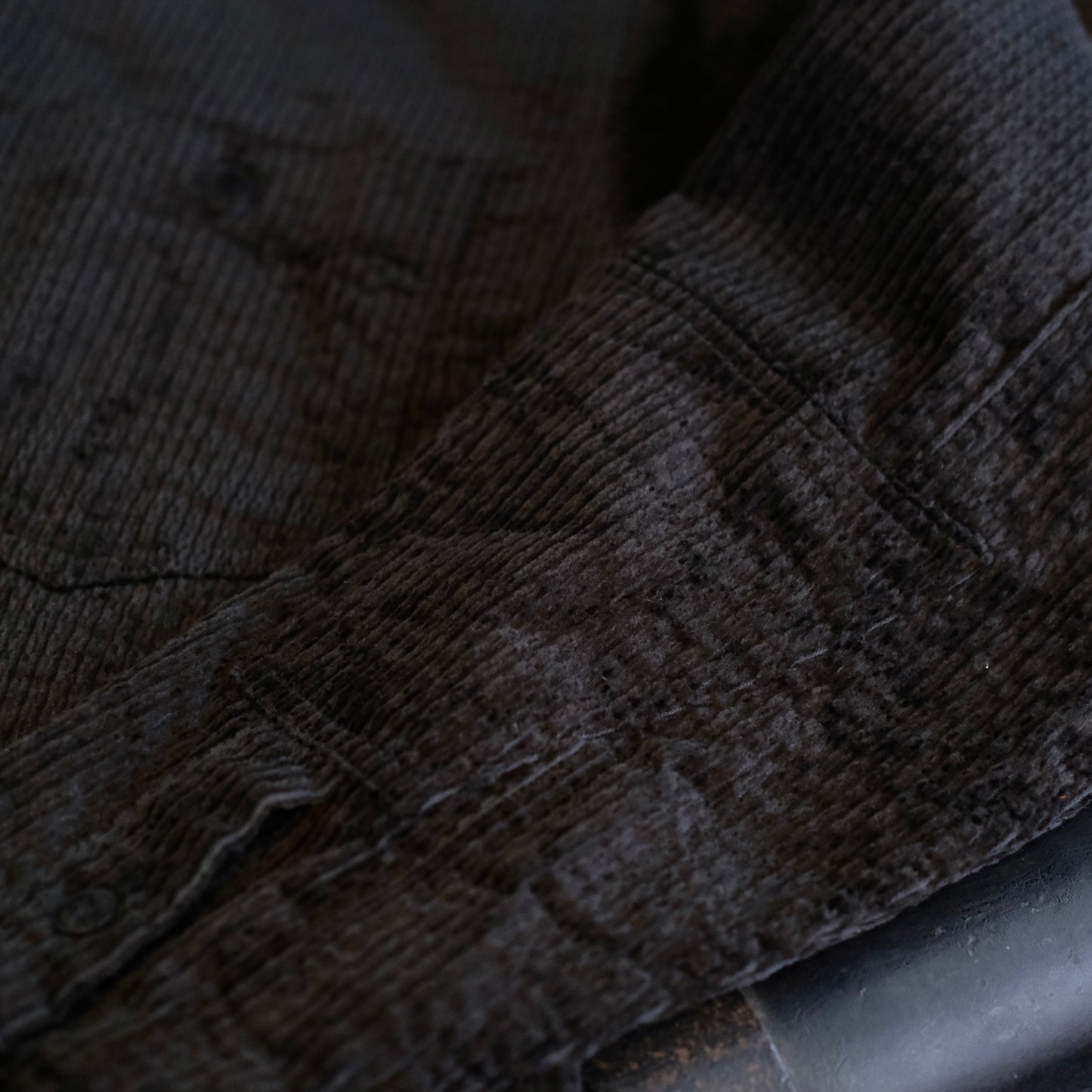 BLACK SIGN 1930s Shining Cord Soldier Shirt