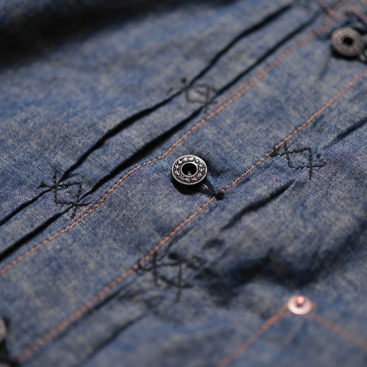BLACK SIGN 5.5oz Selvedge Chambray Pleats Jacket