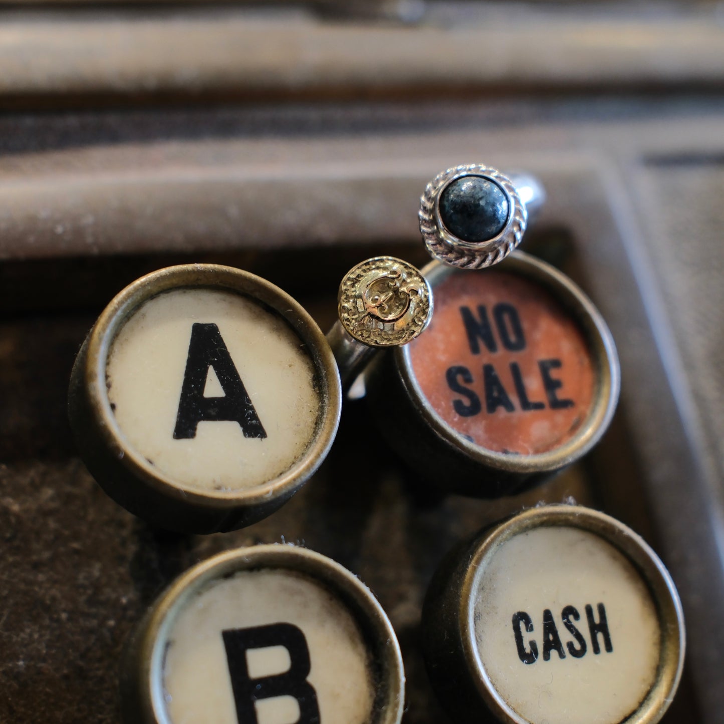 Dear Blossom K18 Gold Plate Naja Eagle & Turquoise Ring (R-092)