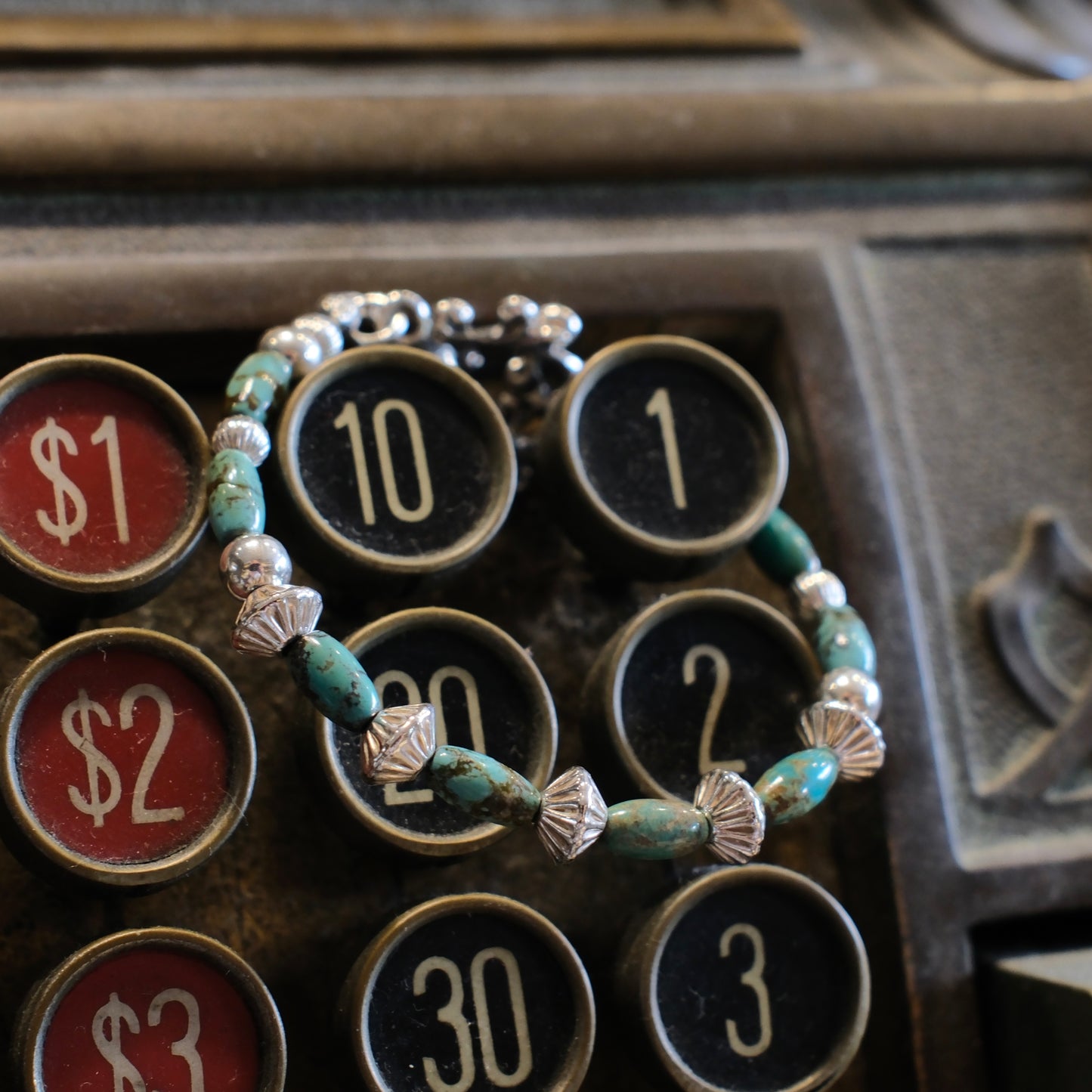 Dear Blossom Turquoise Beads Bracelet w/o Flower (CBR-003)