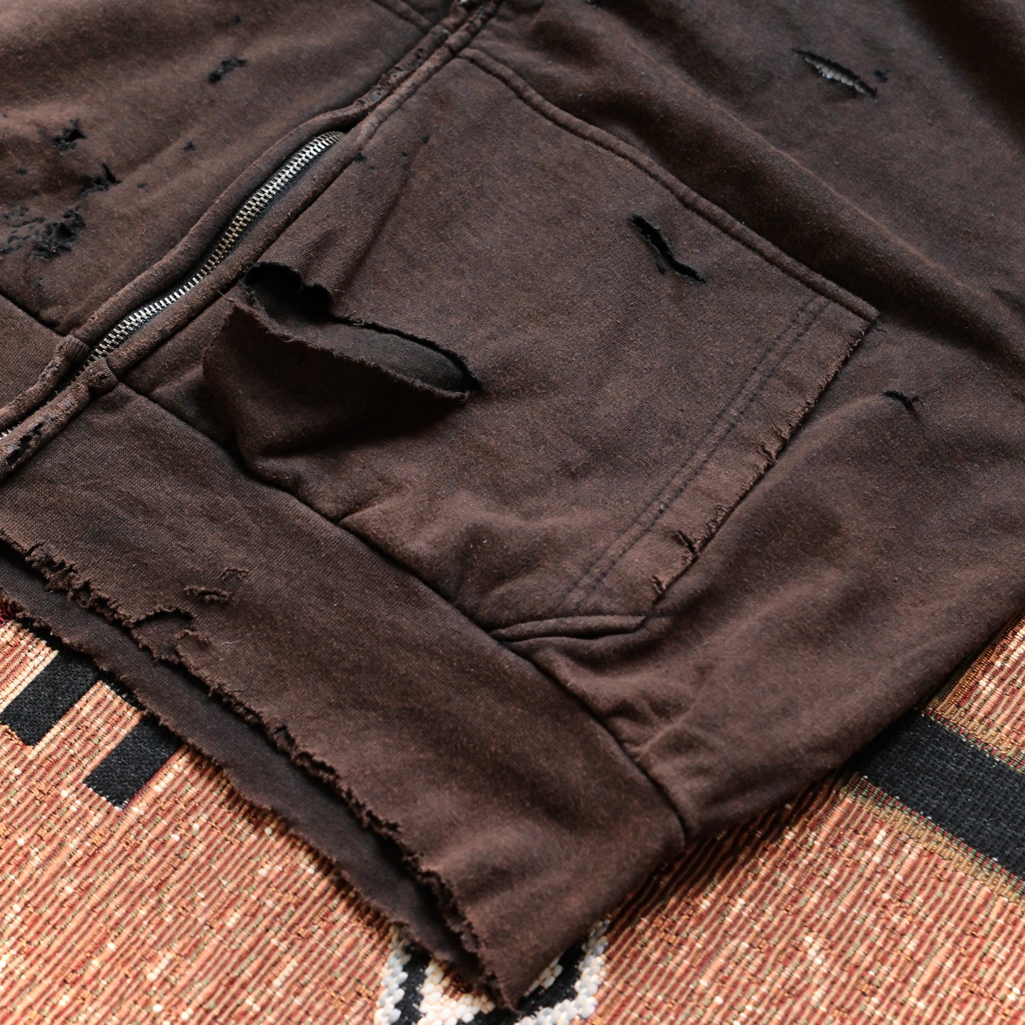 ANACHRONORM Hard Damaged Inner Waffle Sweat Parka