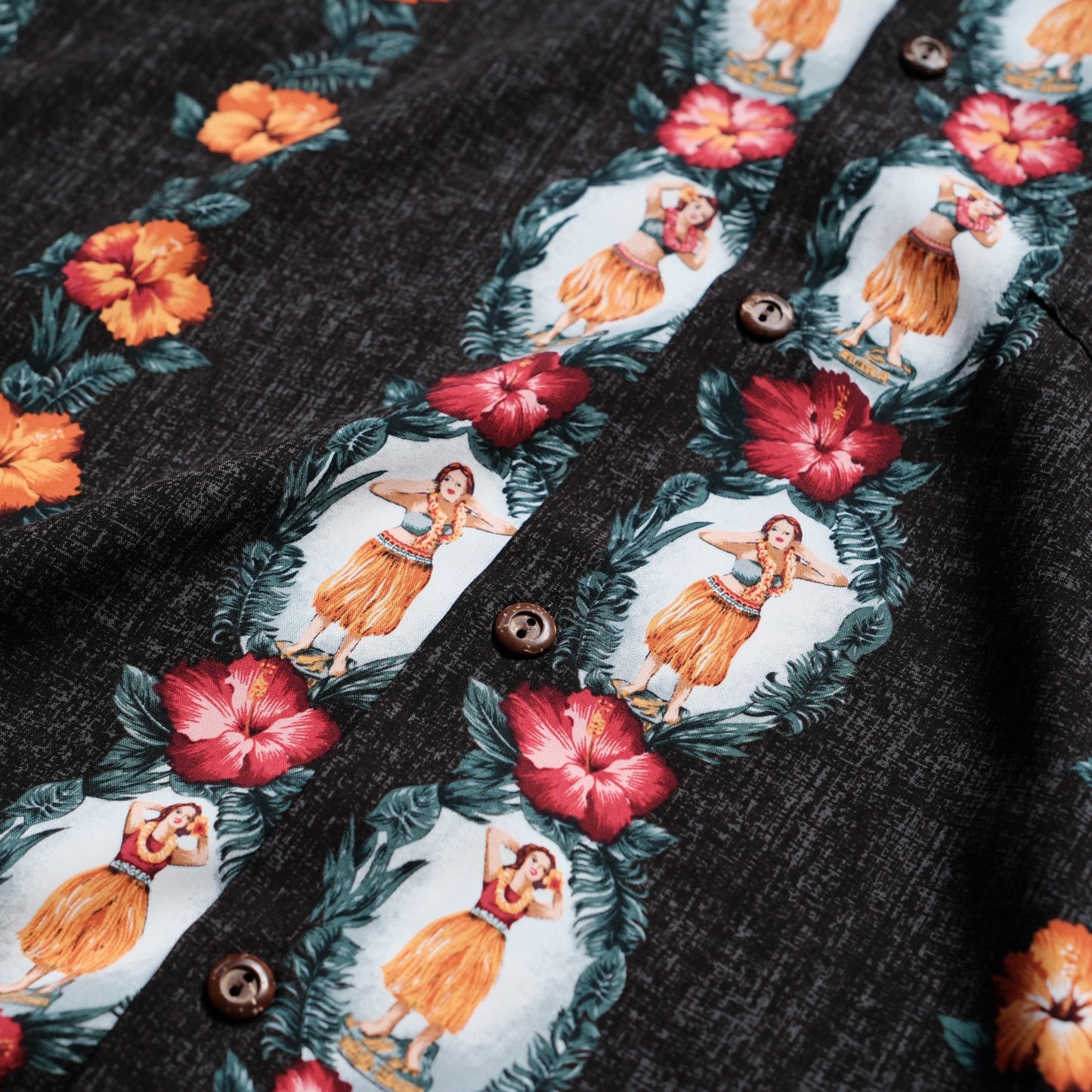 Two Palms Rayon Shirts (Black Hula Dolls)