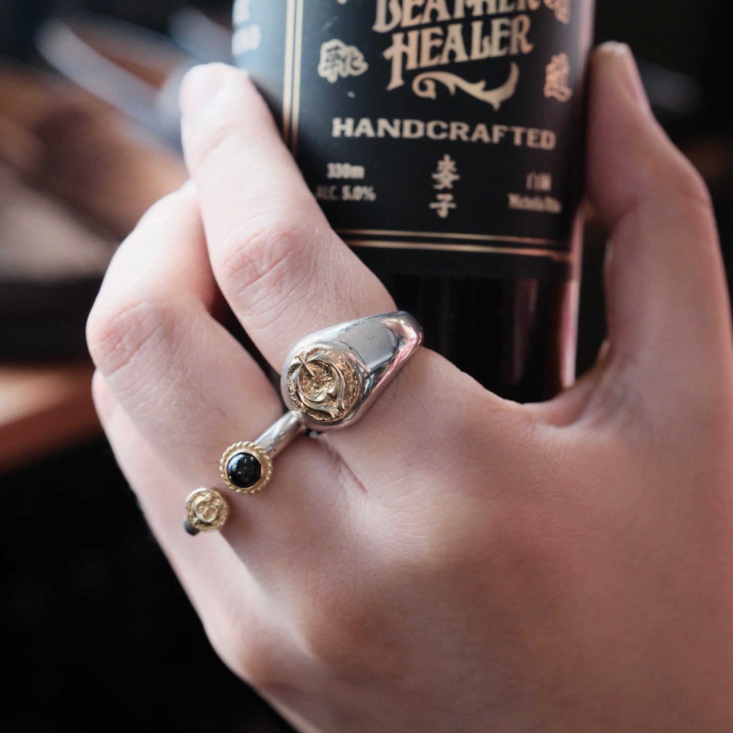 Dear Blossom K18 Gold Naja Eagle Ring (R-133)