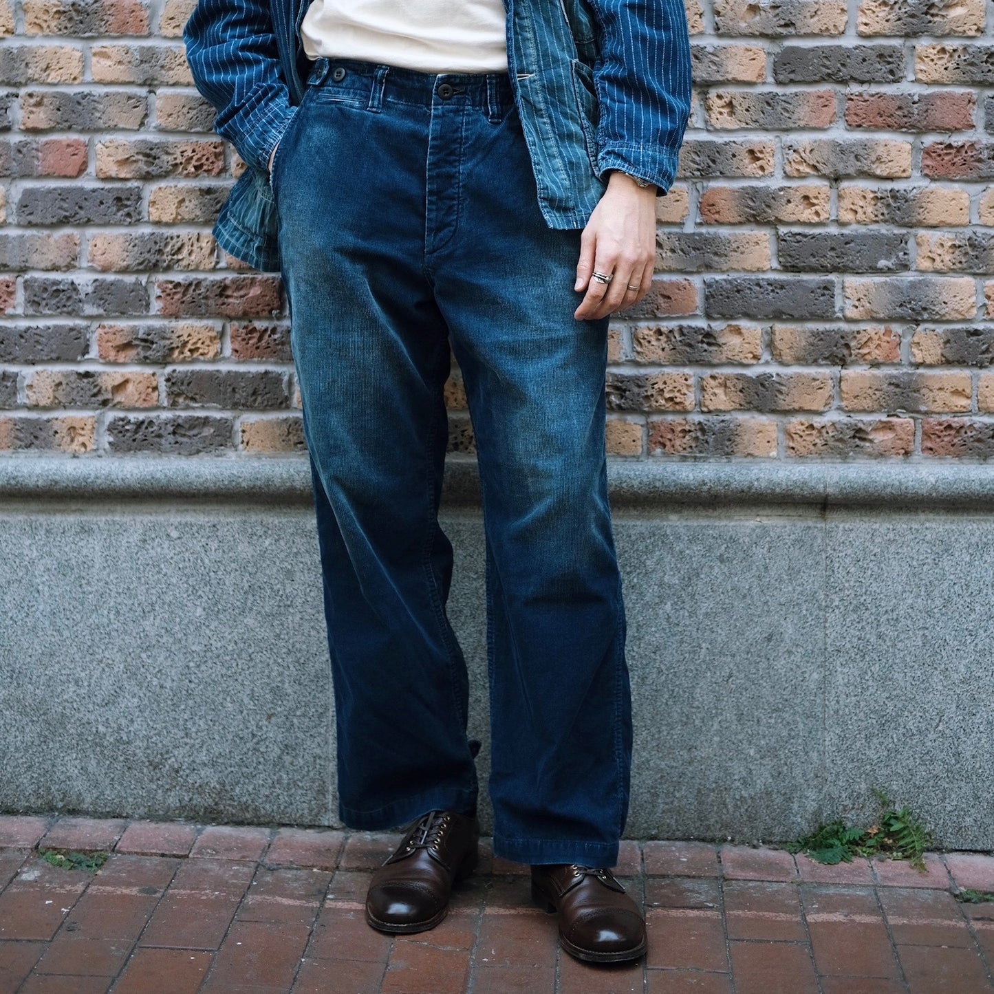 FULL COUNT M43 Indigo Corduroy Trousers