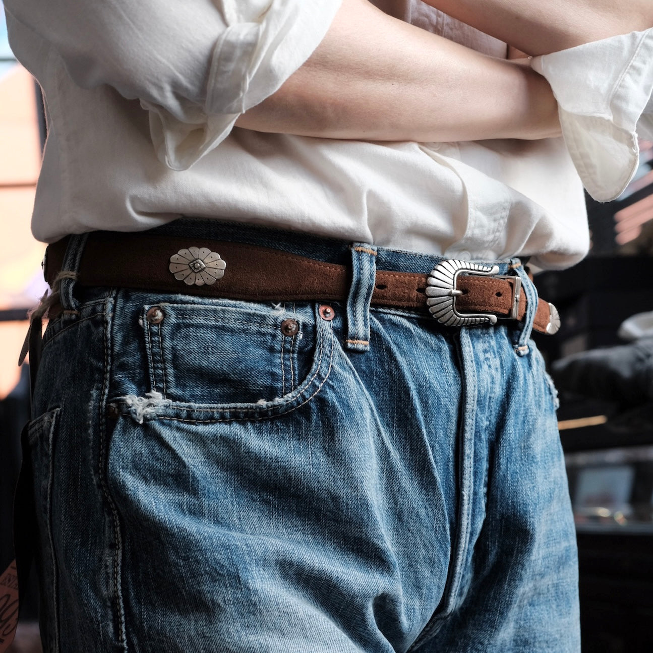 Adriano Meneghetti Apache Suede Leather Belt