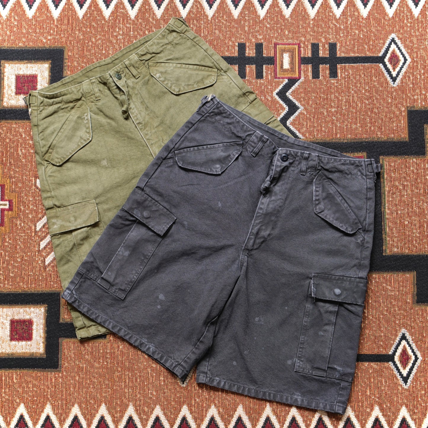 FULL COUNT Tent Cloth Field Cargo Shorts (Vintage Effect)