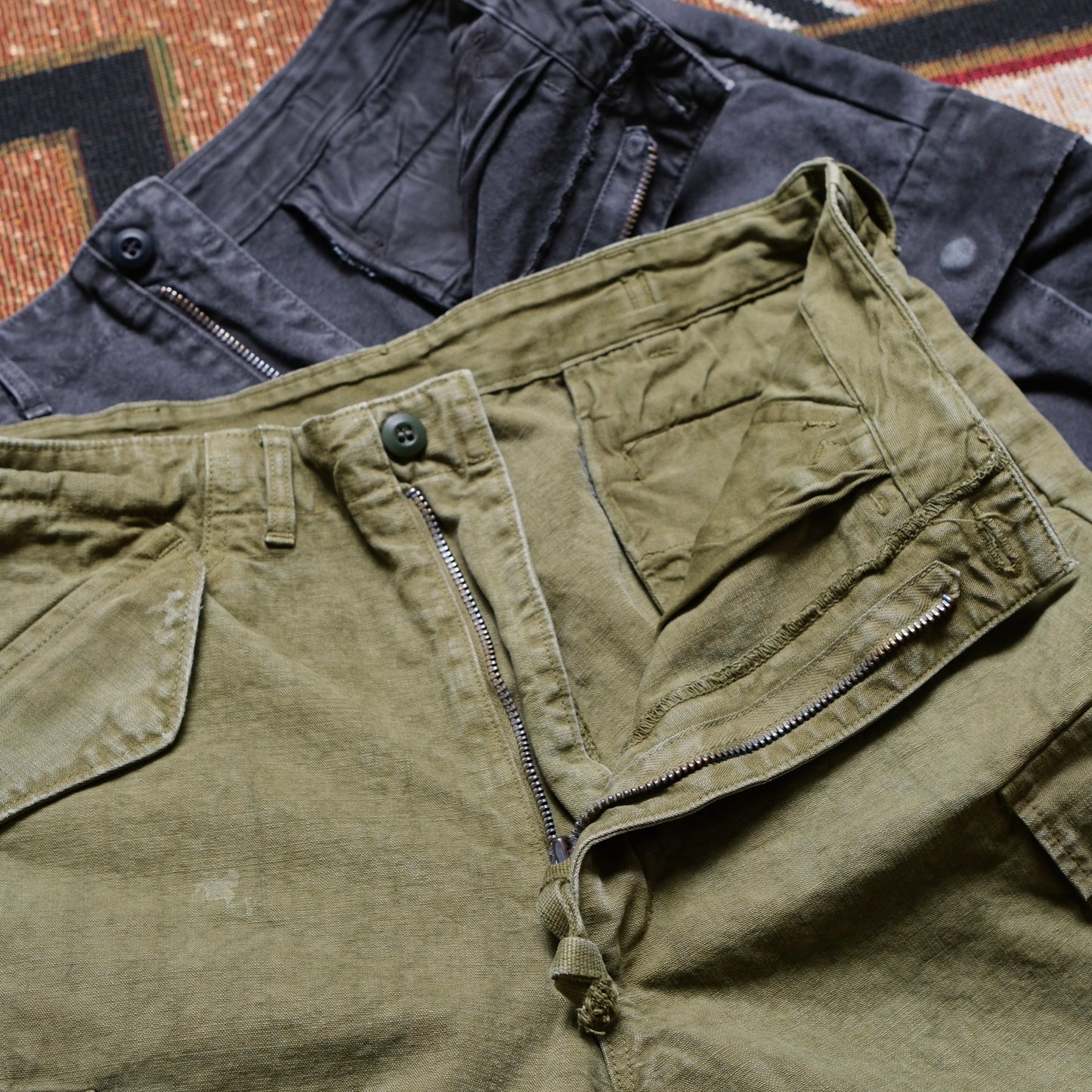 FULL COUNT Tent Cloth Field Cargo Shorts (Vintage Effect)