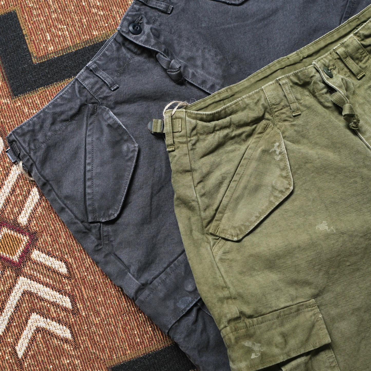 FULL COUNT Tent Cloth Field Cargo Shorts (Vintage Effect)