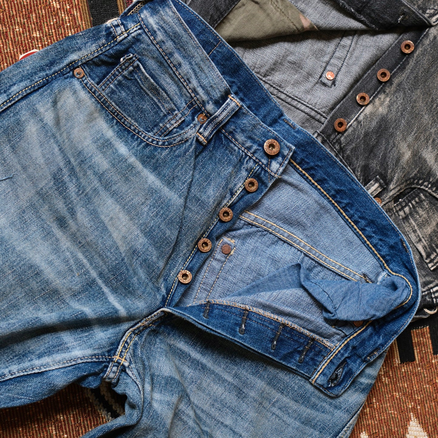 FULL COUNT WWII Model 11.5oz Black Denim Pants (Master of Reality)