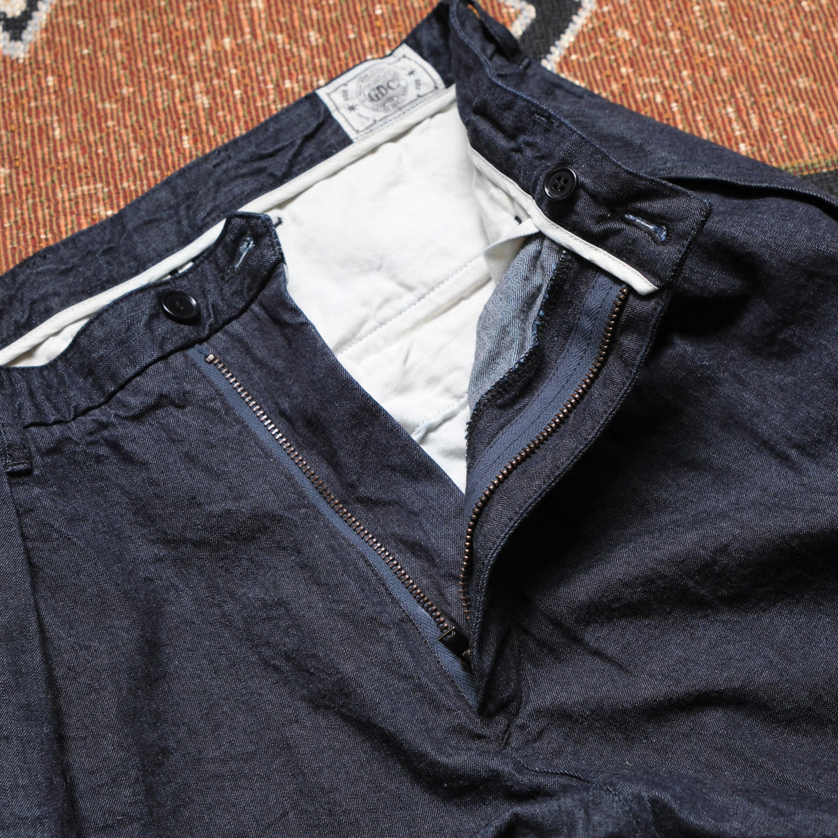 FULL COUNT Big Denim Tuck Trousers