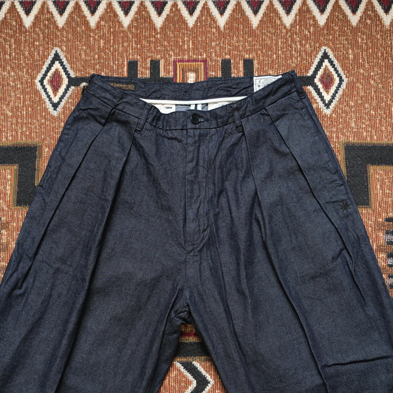 FULL COUNT Big Denim Tuck Trousers