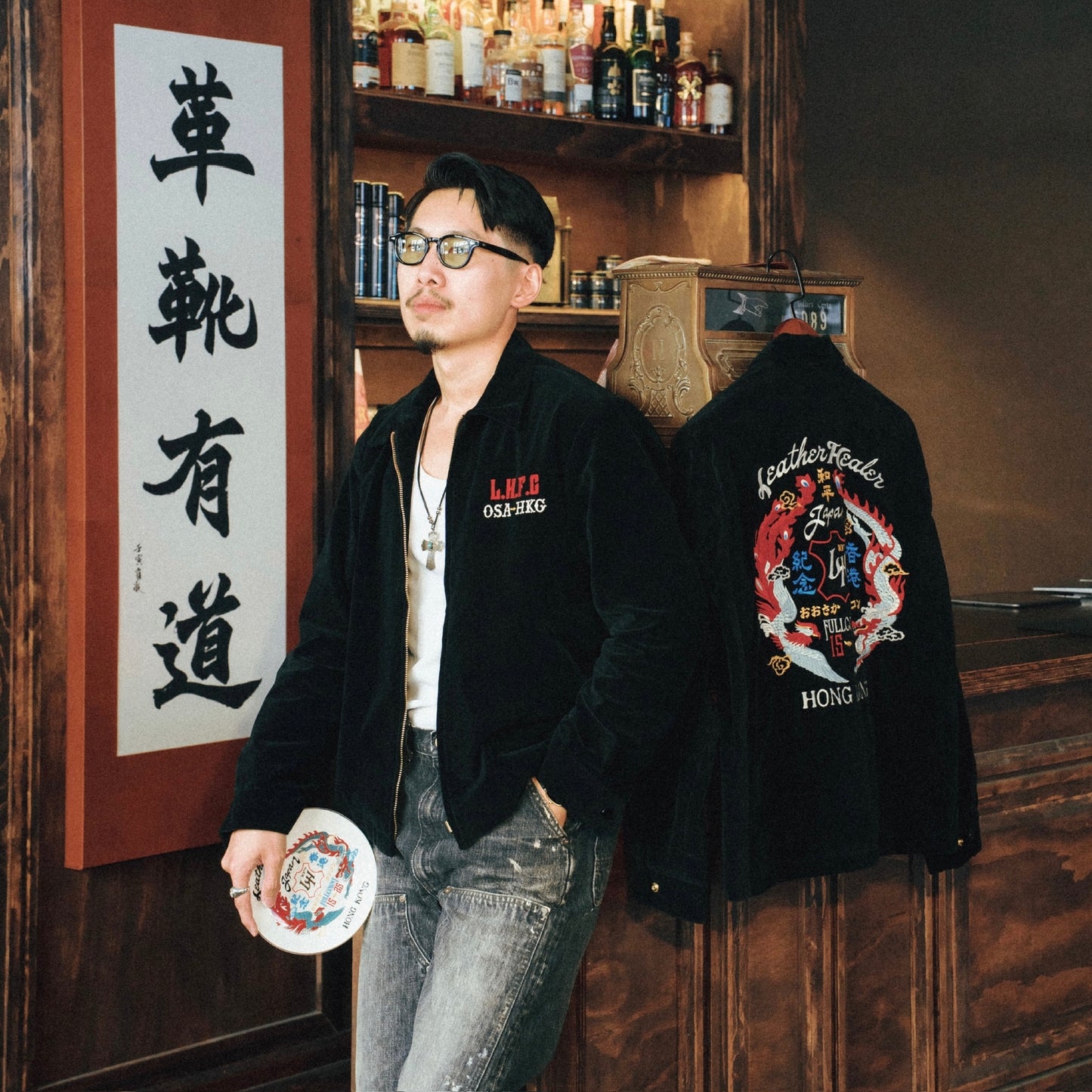 [PRE-ORDER] LEATHER HEALER x FULL COUNT Dragon & Phoenix Souvenir Jacket & Souvenir Porcelain Plate Set (LH 10th Anniversary Limited Edition)