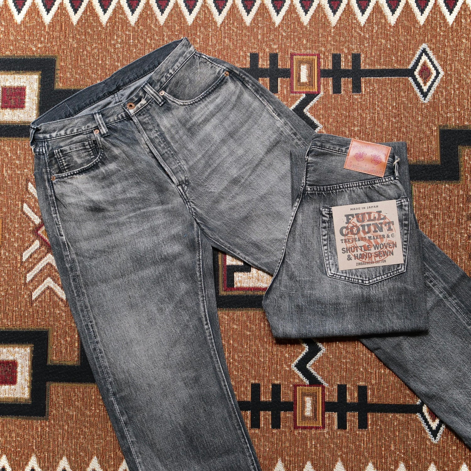 FULL COUNT WWII Model 11.5oz Black Denim Pants (Master of Reality)
