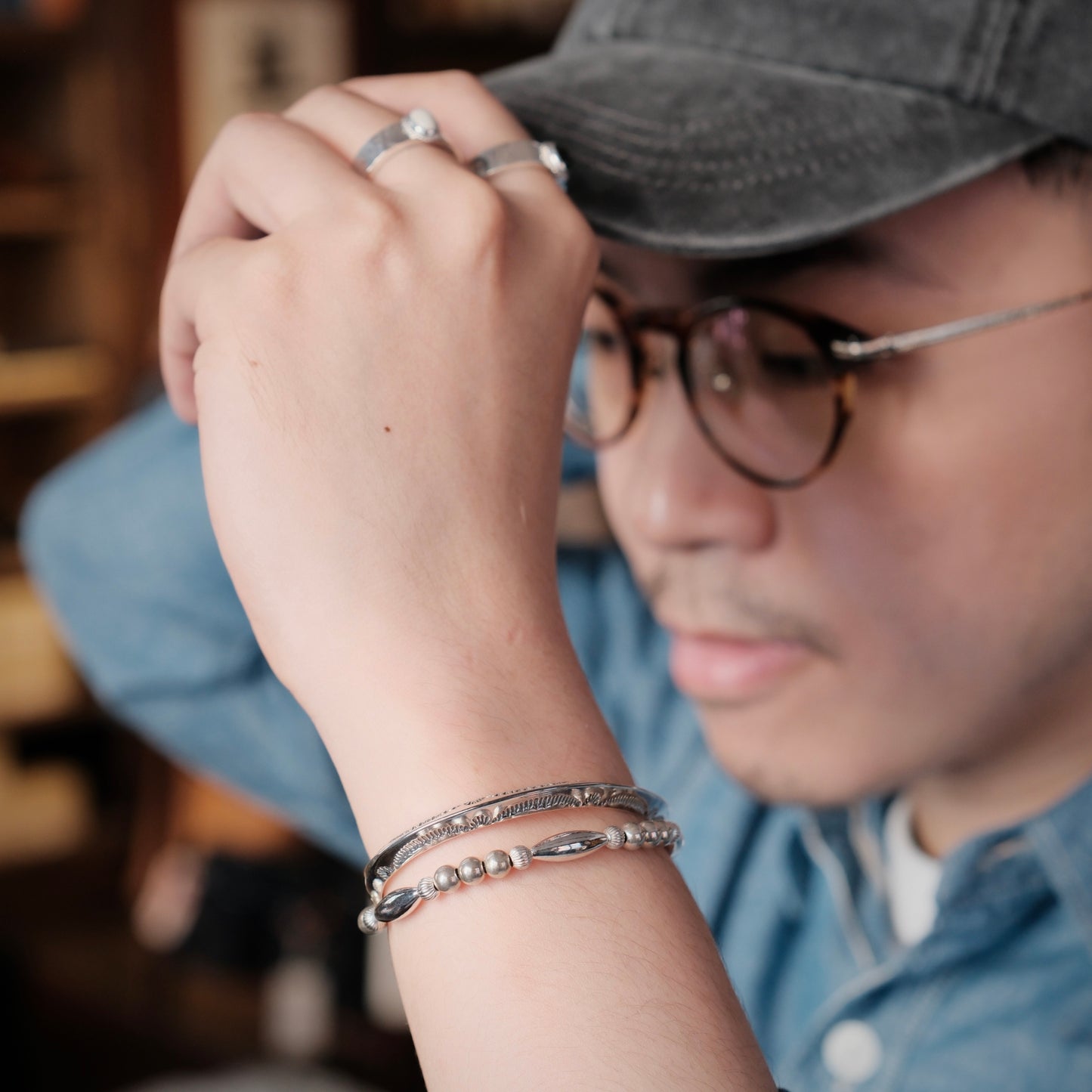 Dear Blossom Triangle Bangle (5mm) (B-025)