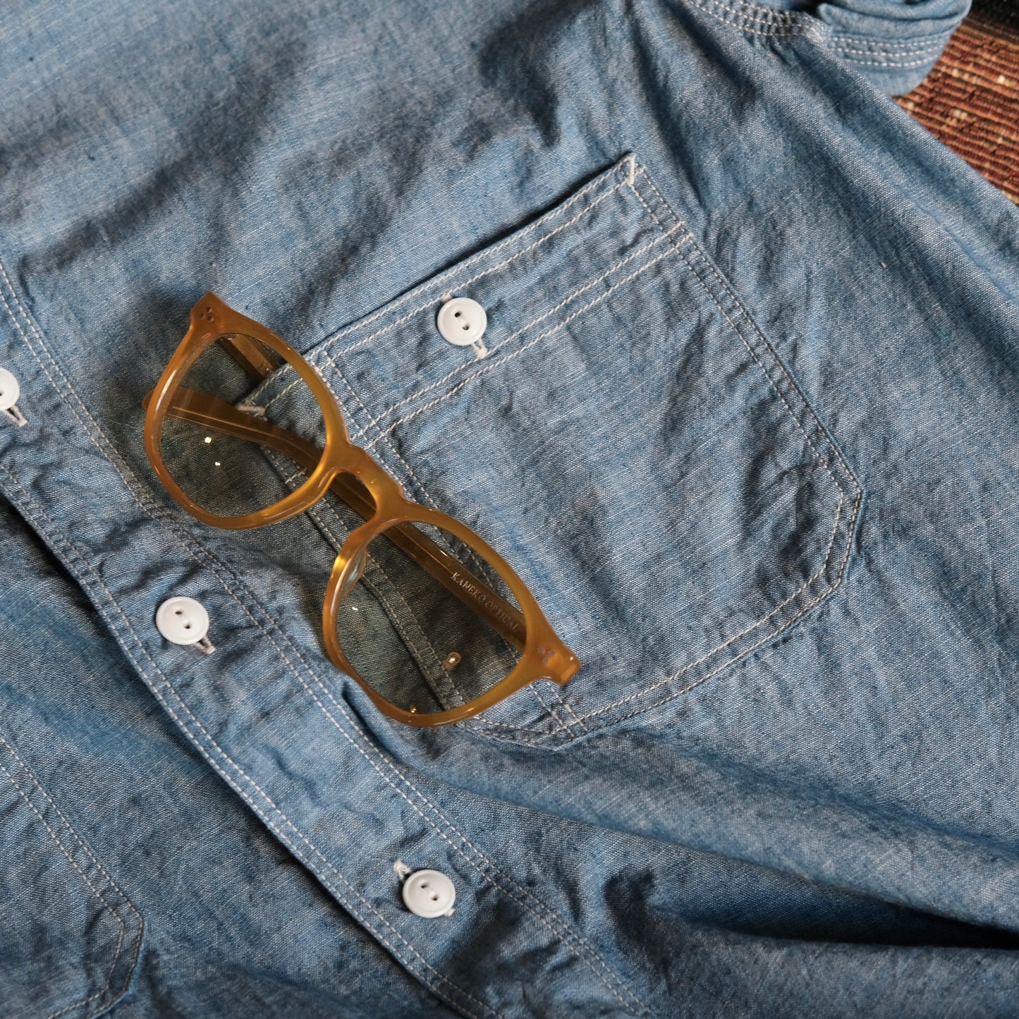 FULL COUNT Triple Stitch Chambray Shirt