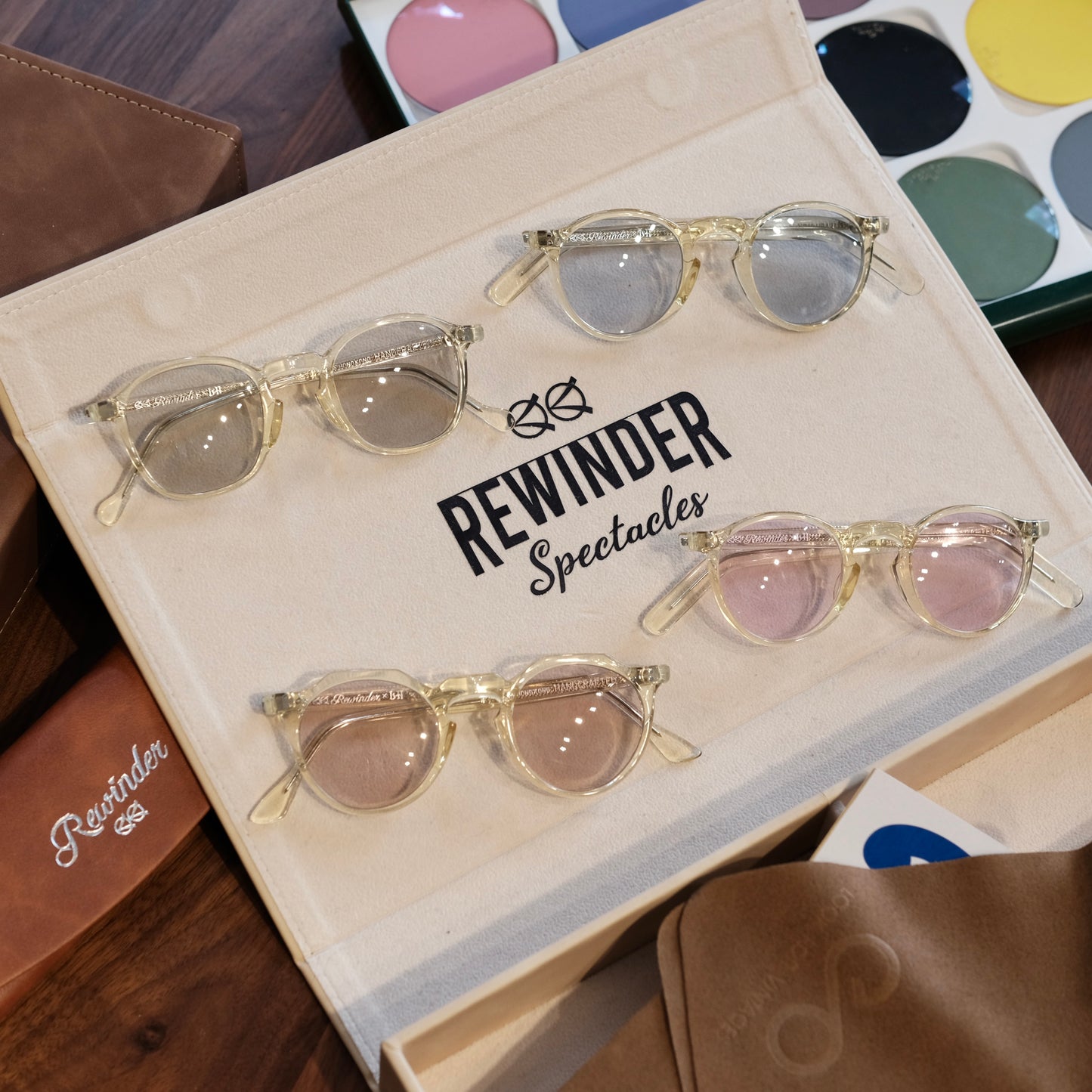 Rewinder Spectacles x Leather Healer Welly Sunglasses (Smoke Beige)