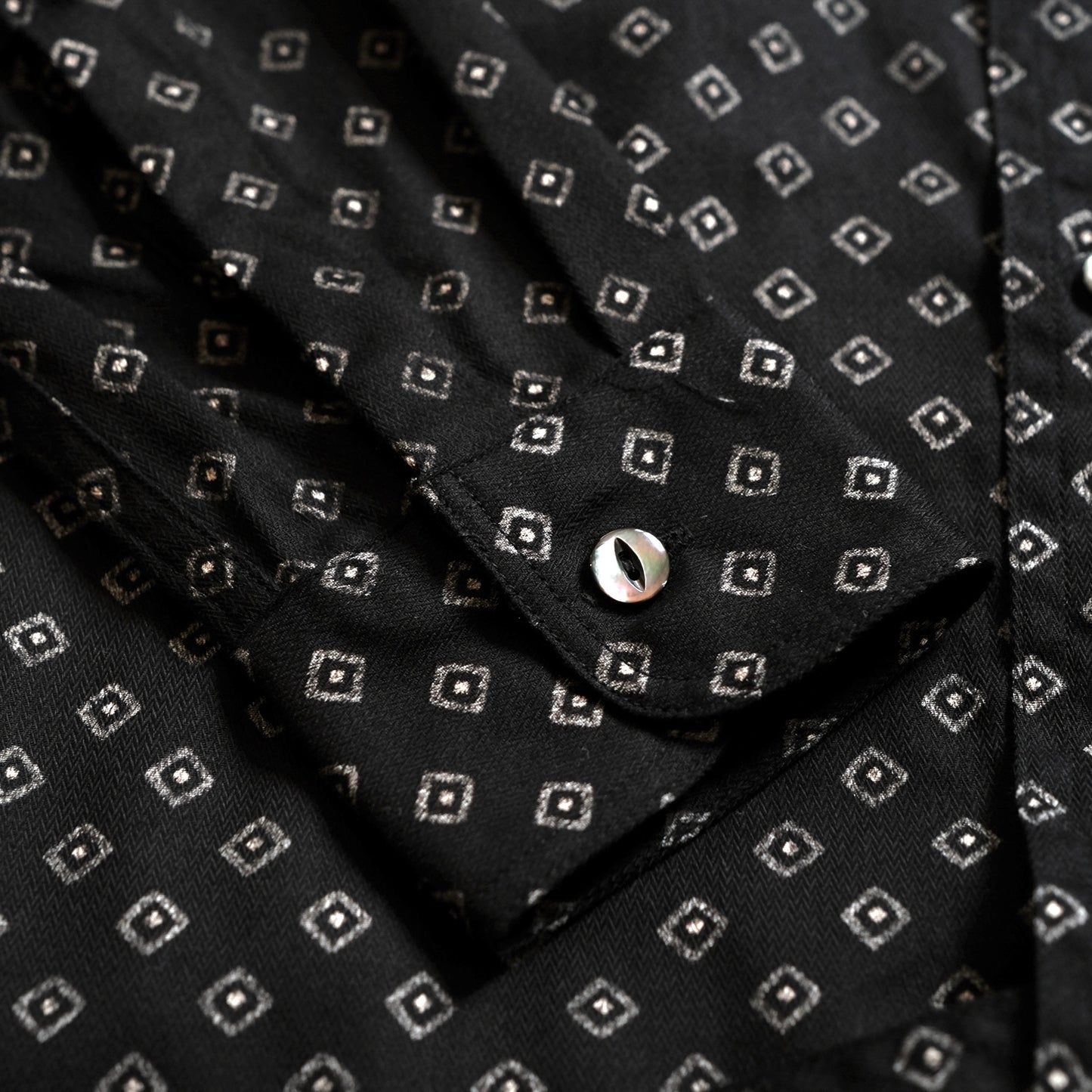BLACK SIGN Micro Herringbone Dobby Fine Open Pocket Work Shirt