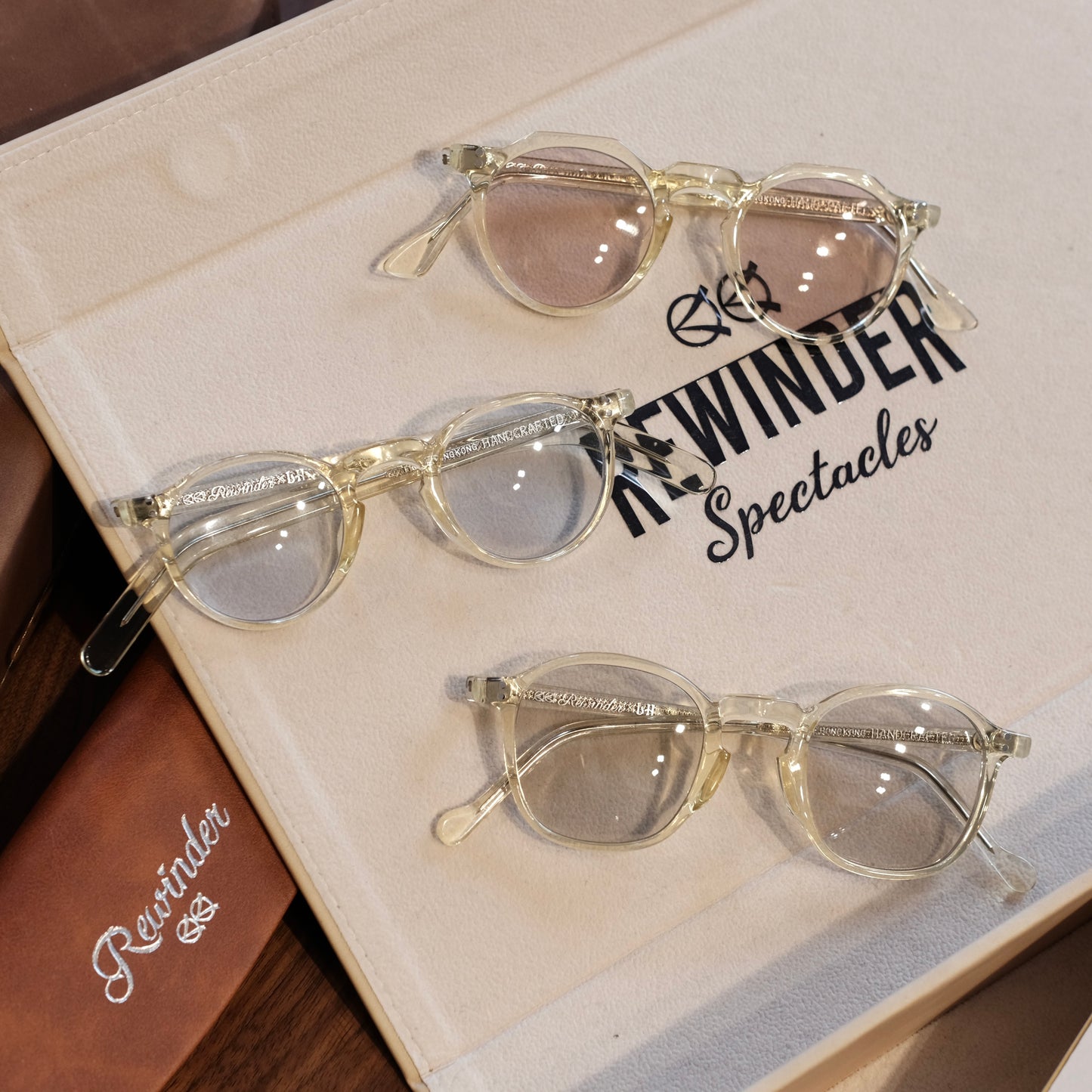 Rewinder Spectacles x Leather Healer Welly Sunglasses (Smoke Beige)