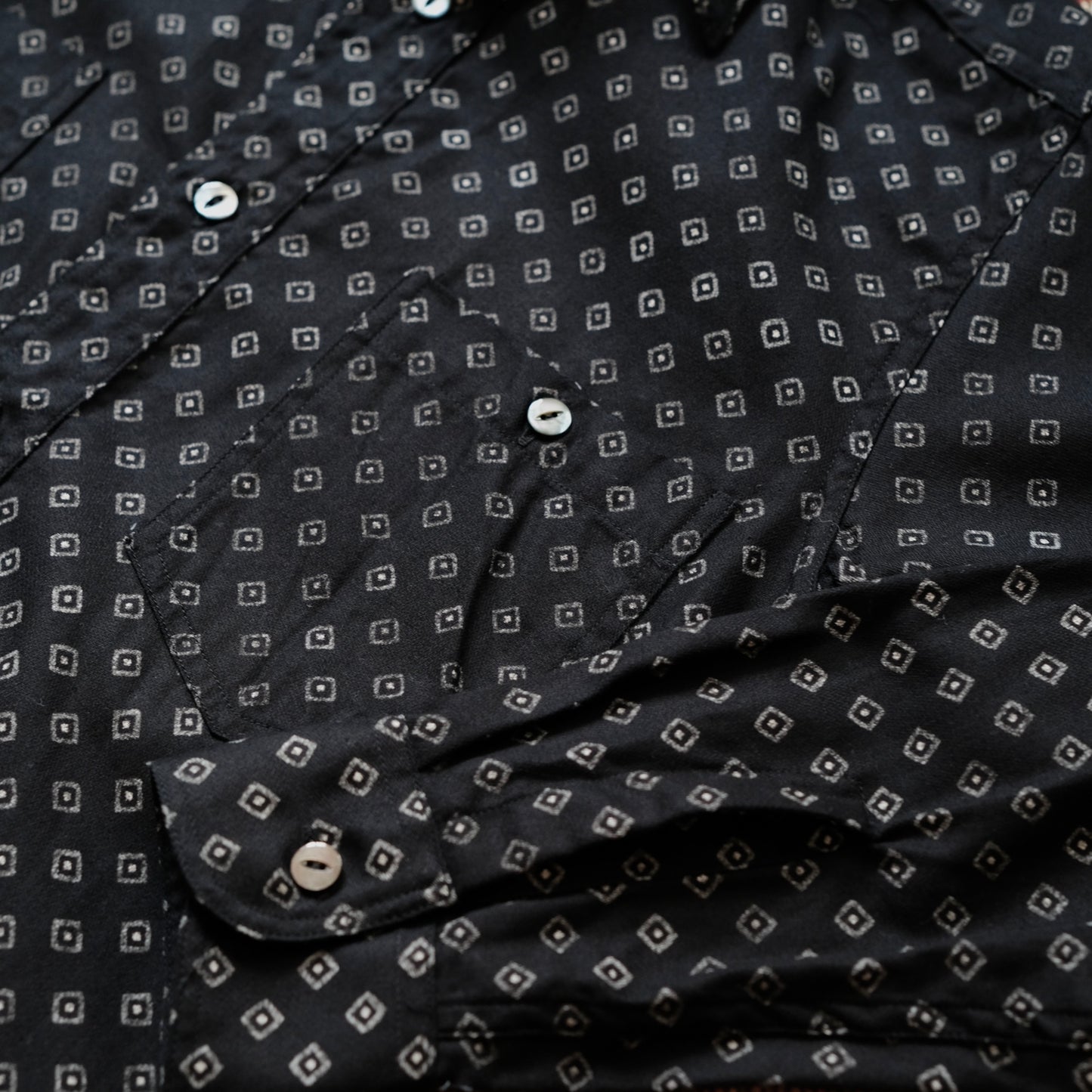 BLACK SIGN Micro Herringbone Dobby Fine Open Pocket Work Shirt
