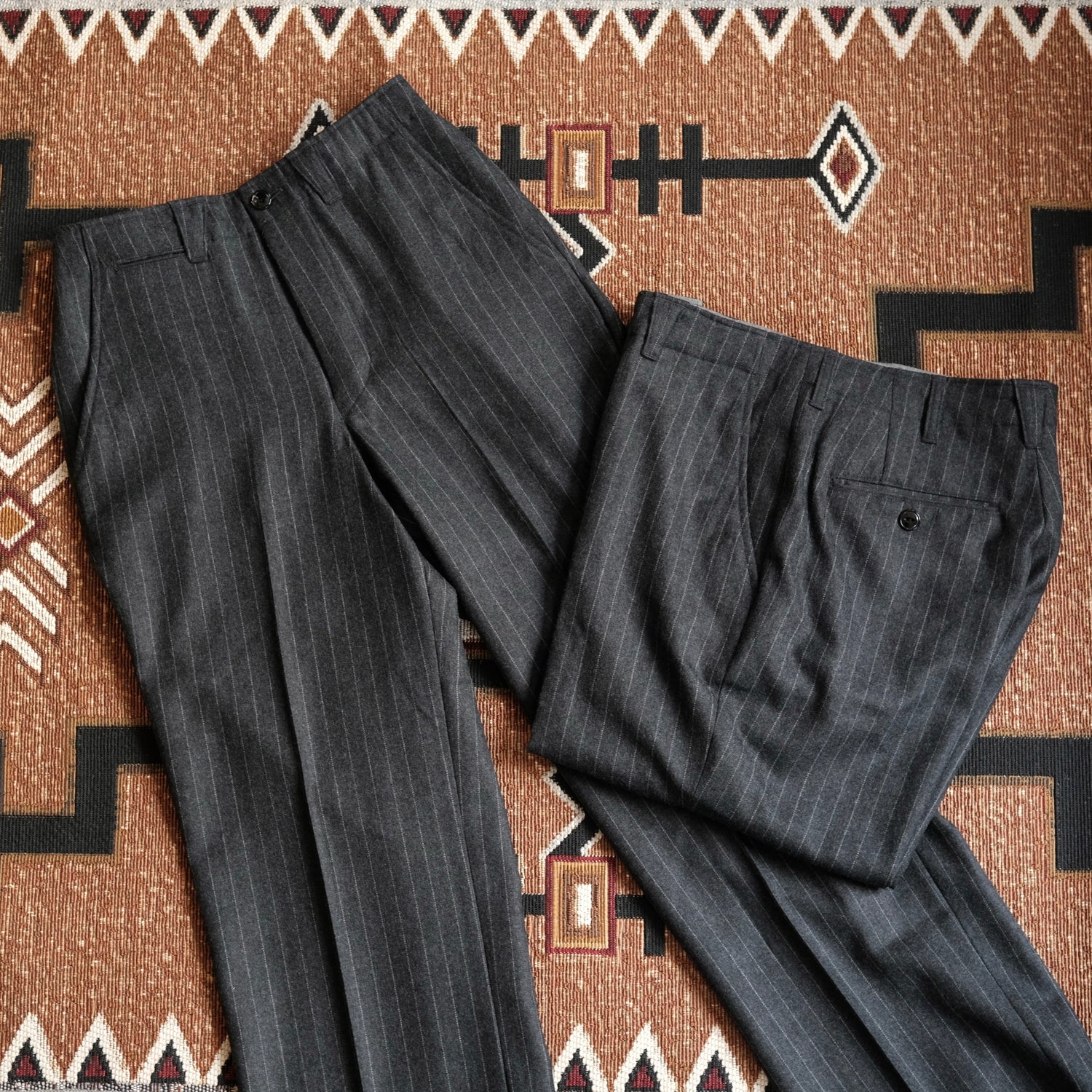 BLACK SIGN Chalk Stripe Officer Trousers