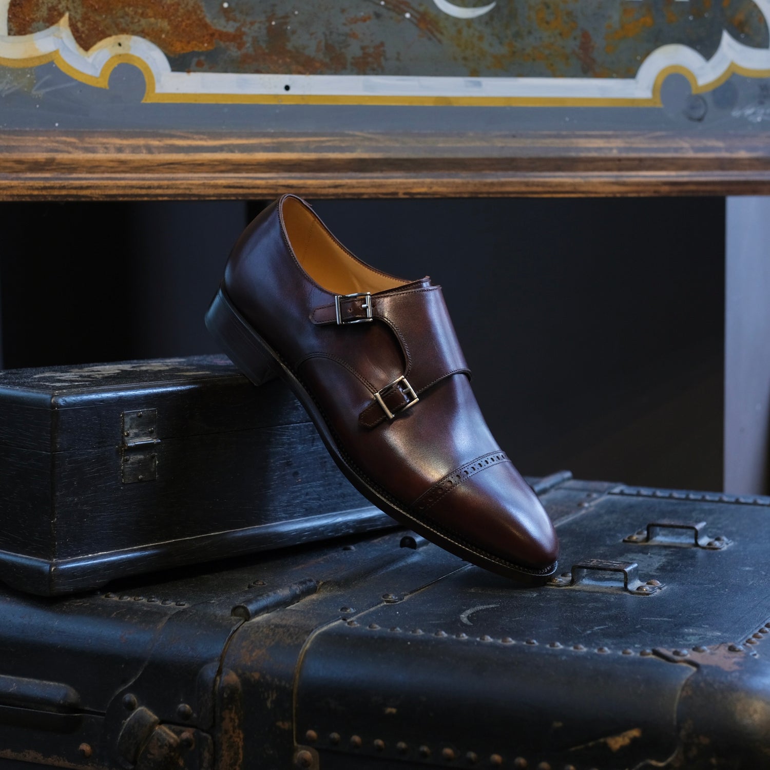 TLB Mallorca Artista Punched Cap Toe Double Monk Strap (Goya)