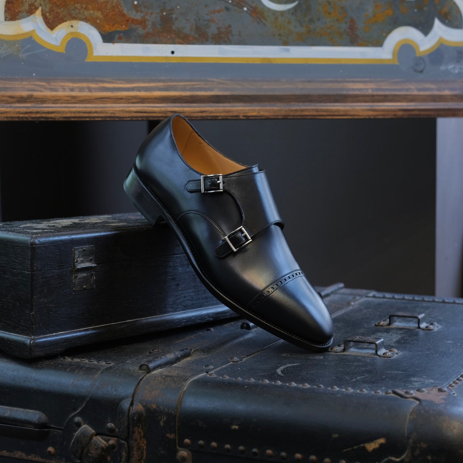 TLB Mallorca Artista Punched Cap Toe Double Monk Strap (Goya)