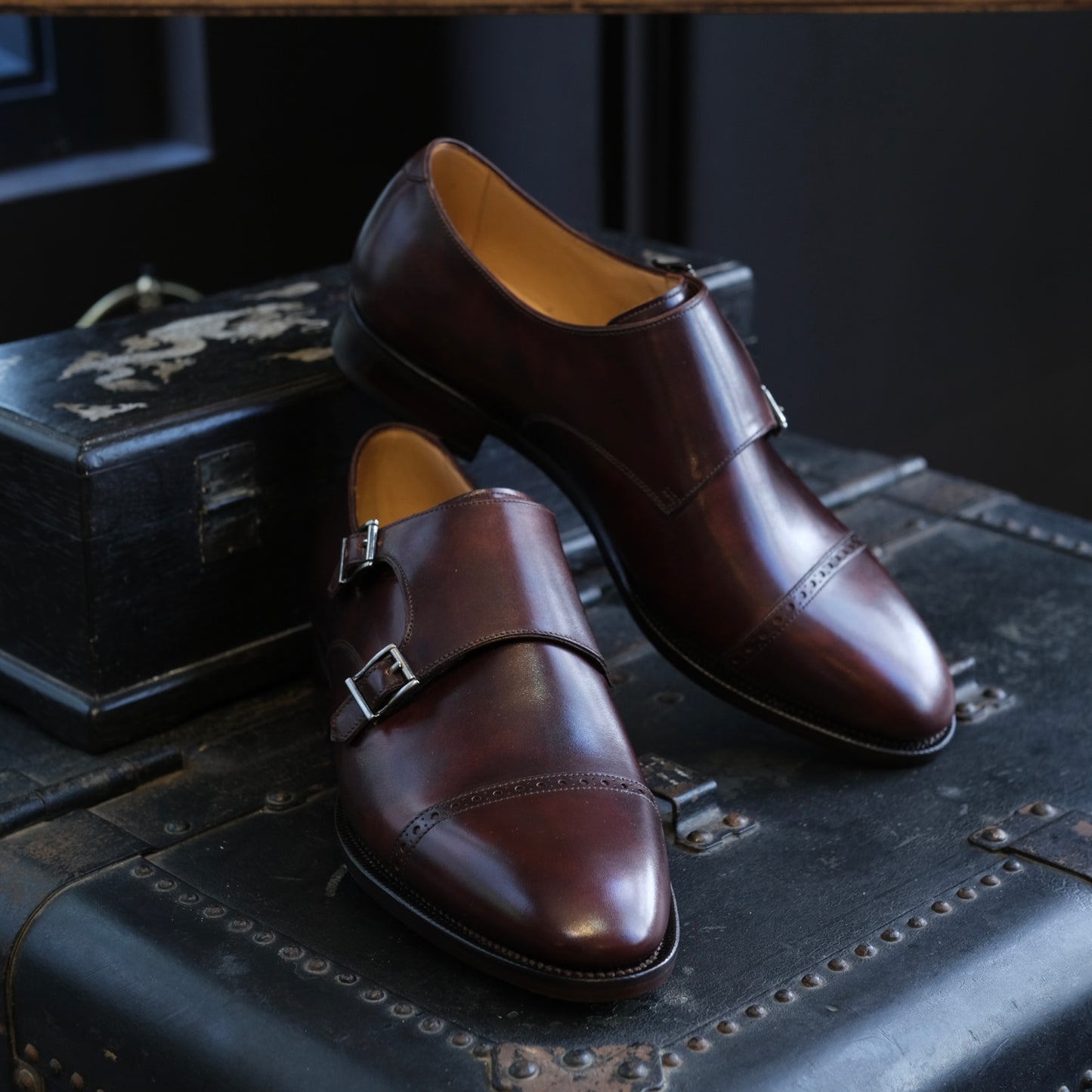 TLB Mallorca Artista Punched Cap Toe Double Monk Strap (Goya)