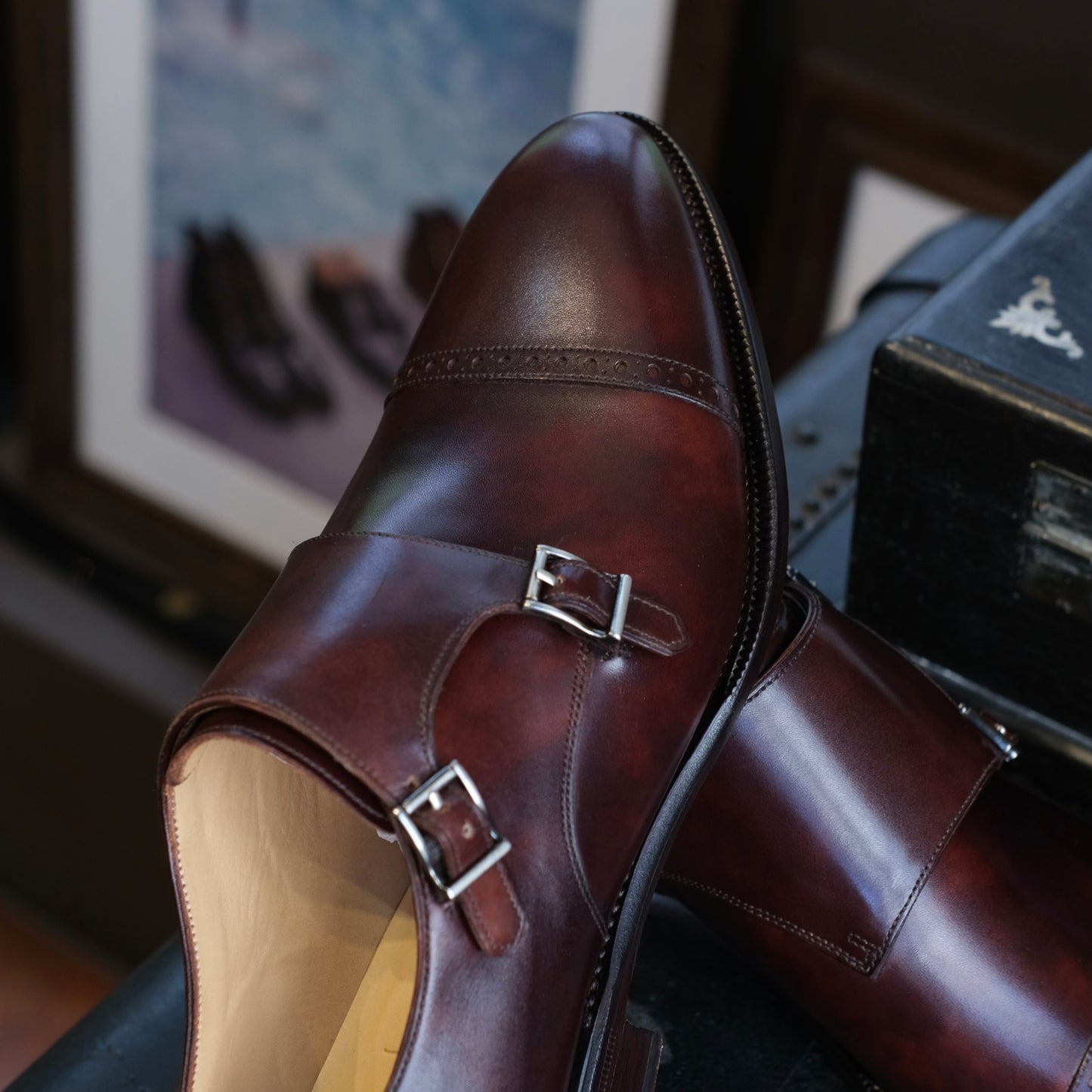 TLB Mallorca Artista Punched Cap Toe Double Monk Strap (Goya)